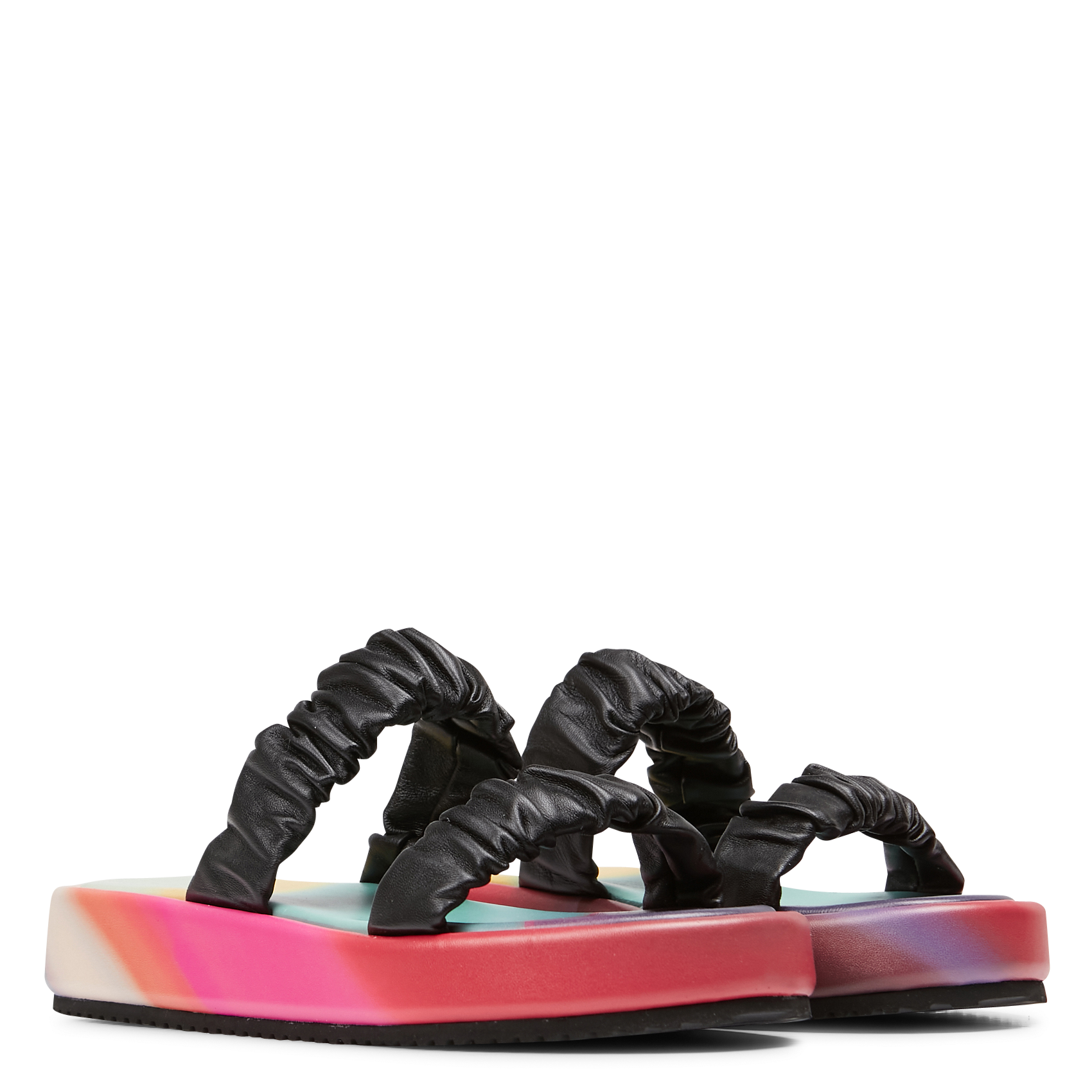 Platte, leren slippers PAUL SMITH Zwart