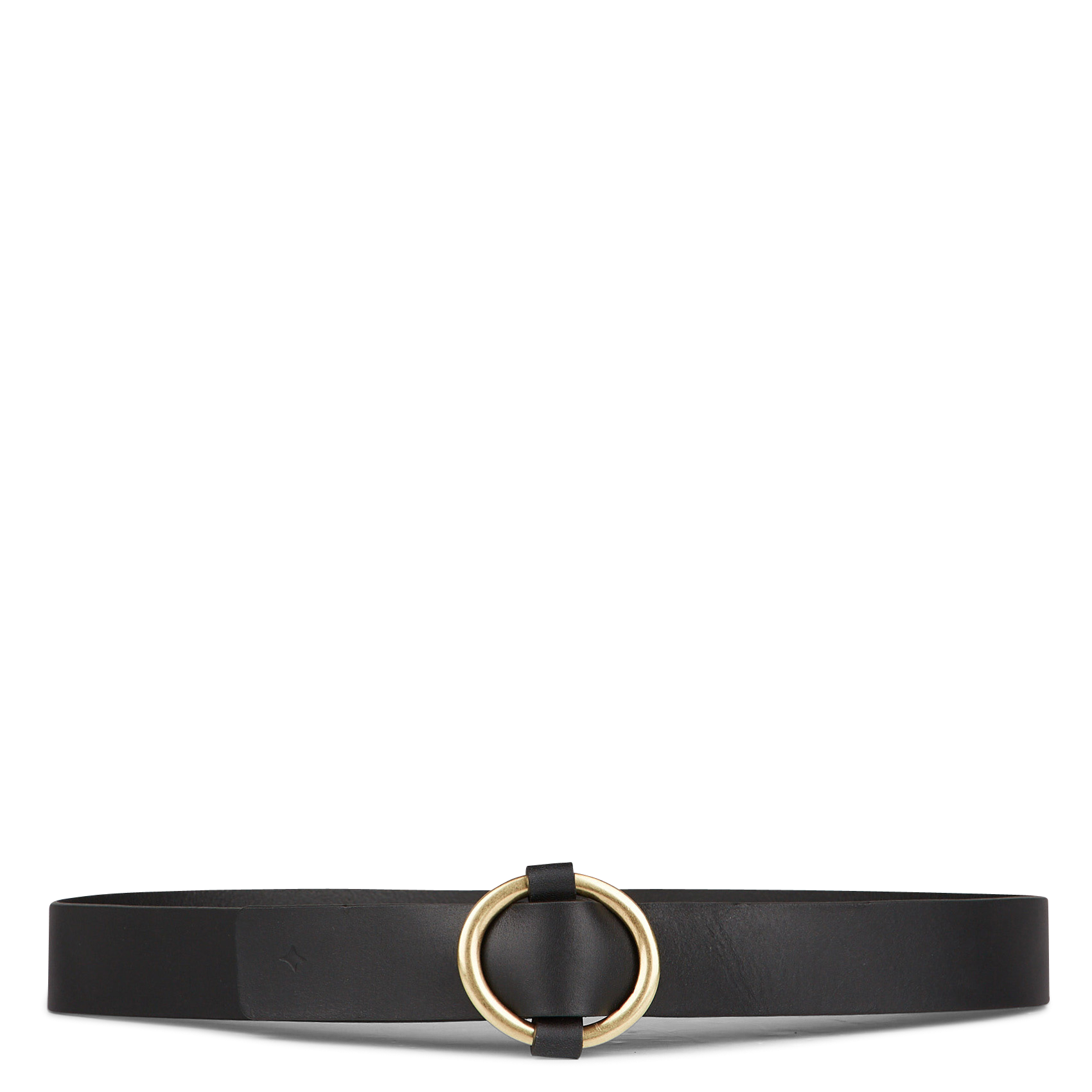 Ceinture cuir boucle ronde SESSUN Noir