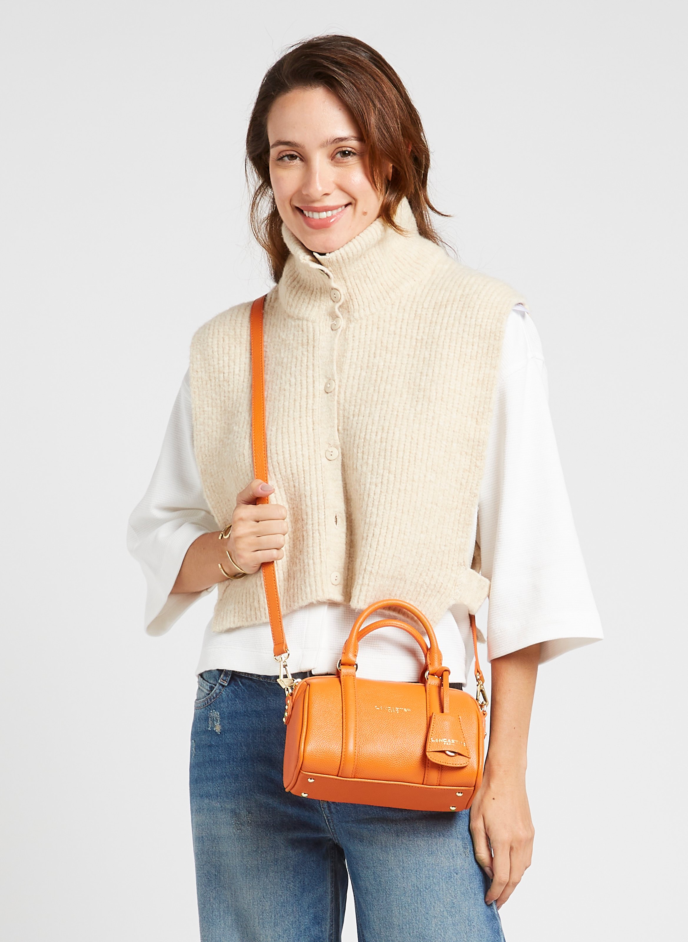 sac à main en cuir Orange