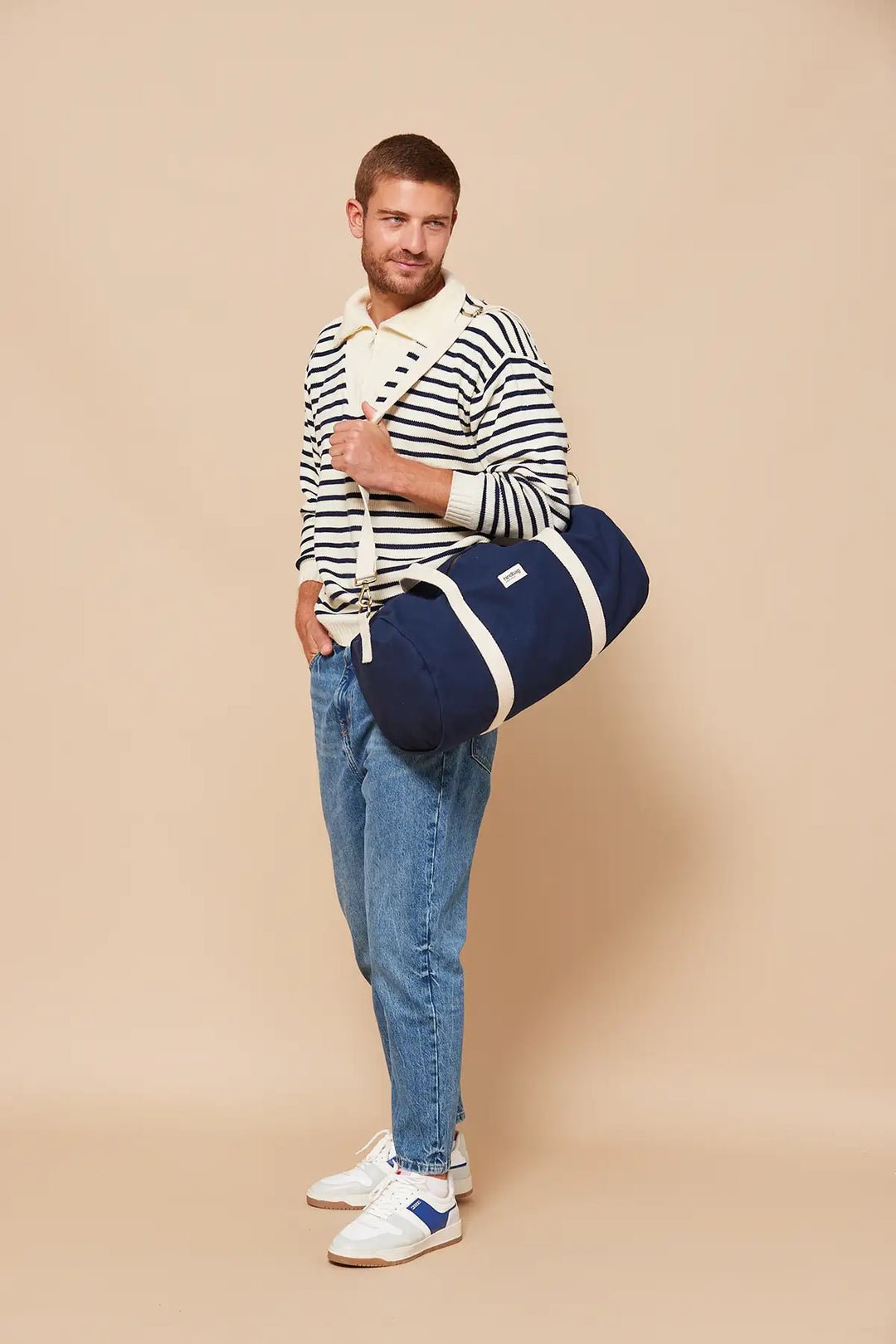 Cotton weekend bag Blue