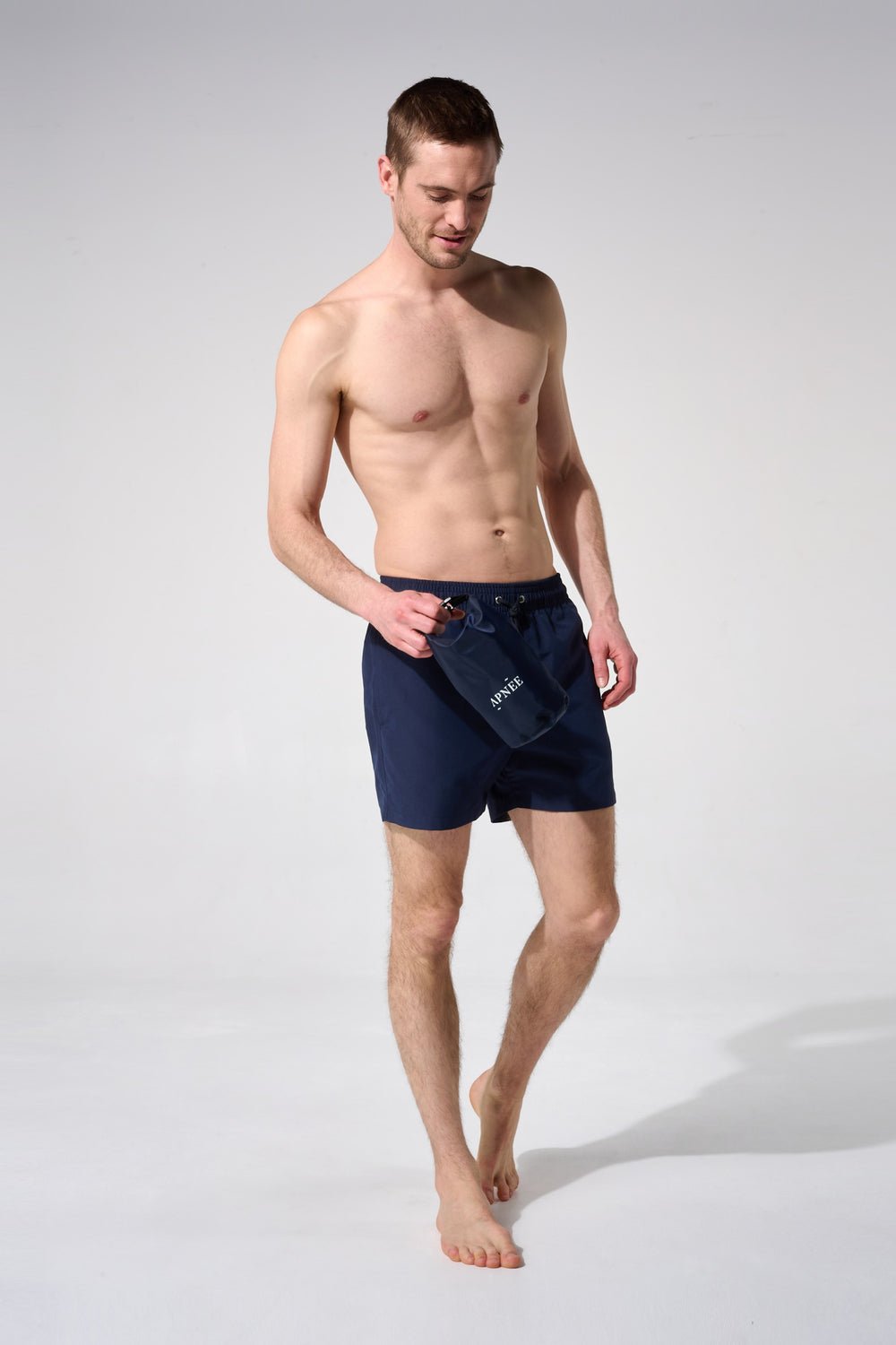 Plain swim shorts with elasticated waistband APNEE Blue