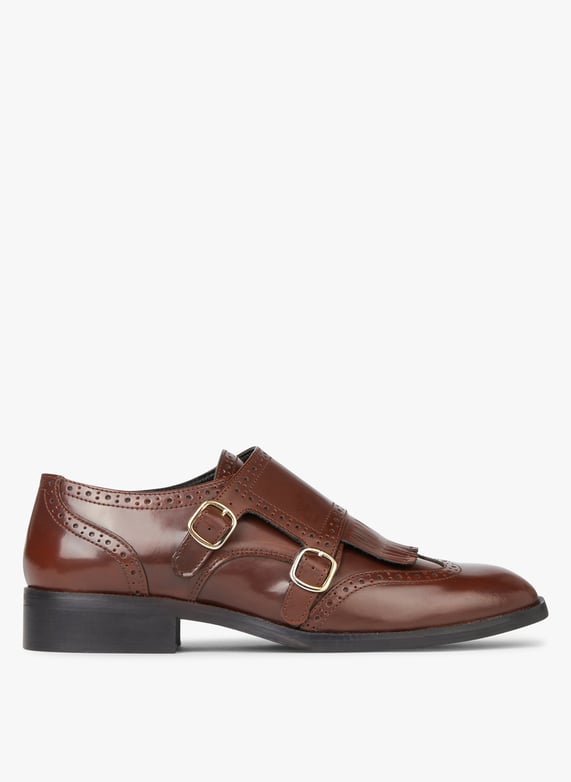 Derbies en cuir perfore Marron
