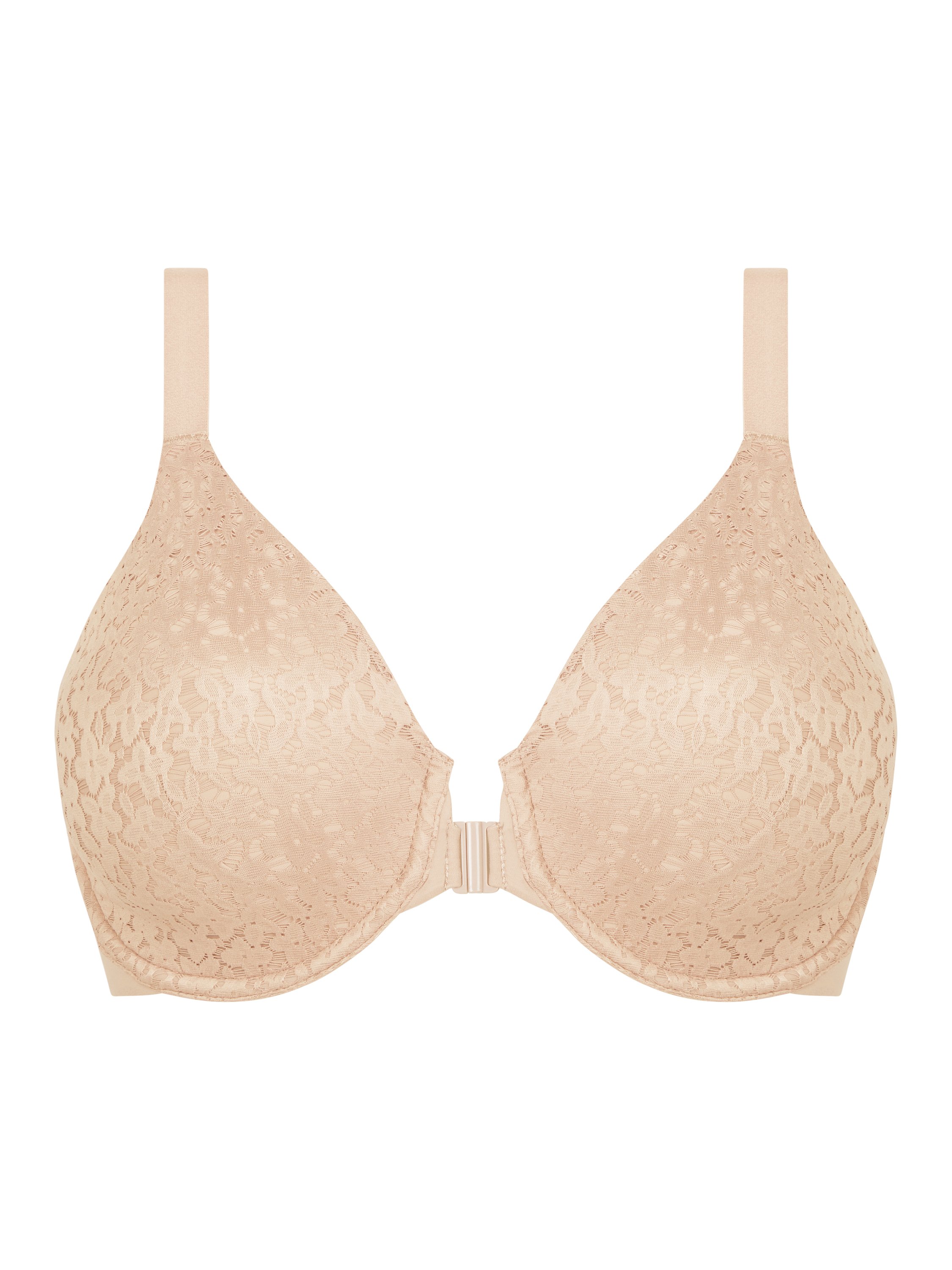Molded full coverage front closure lace bra CHANTELLE Beige