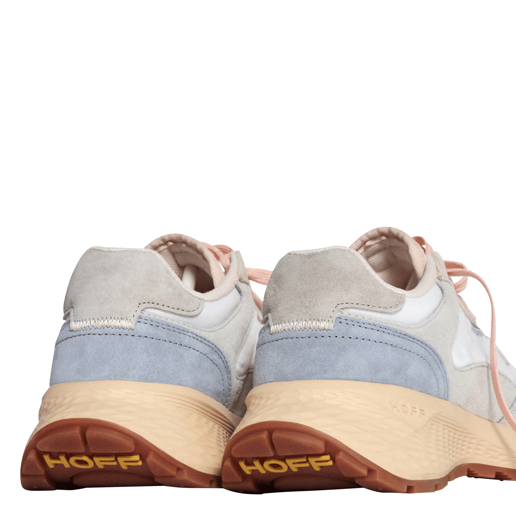 Low-top lace-up mixed leather sneakers HOFF Grey