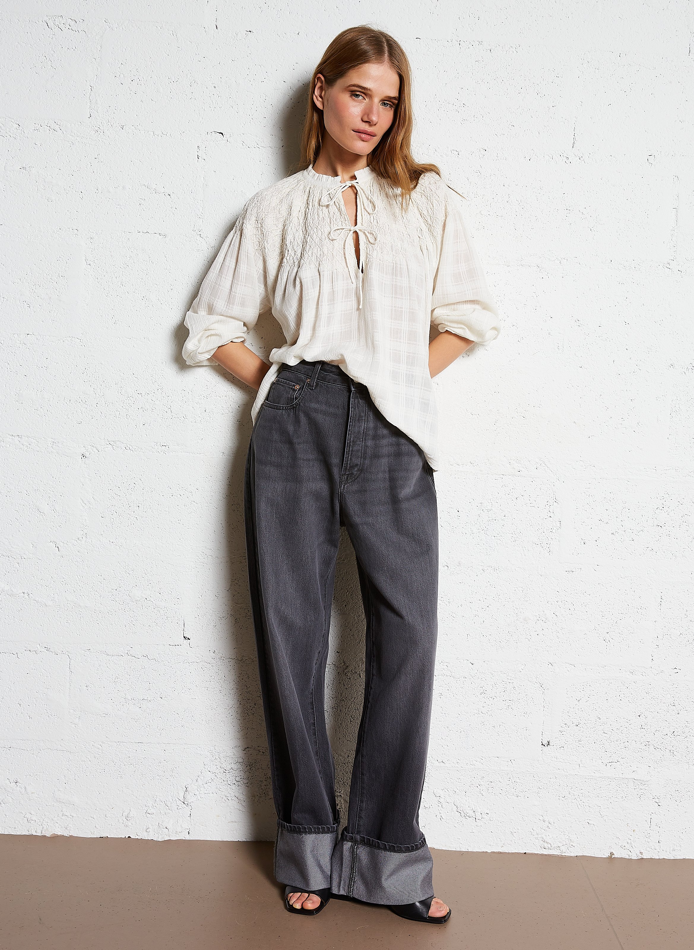 Flat leather mules BILLI BI Black