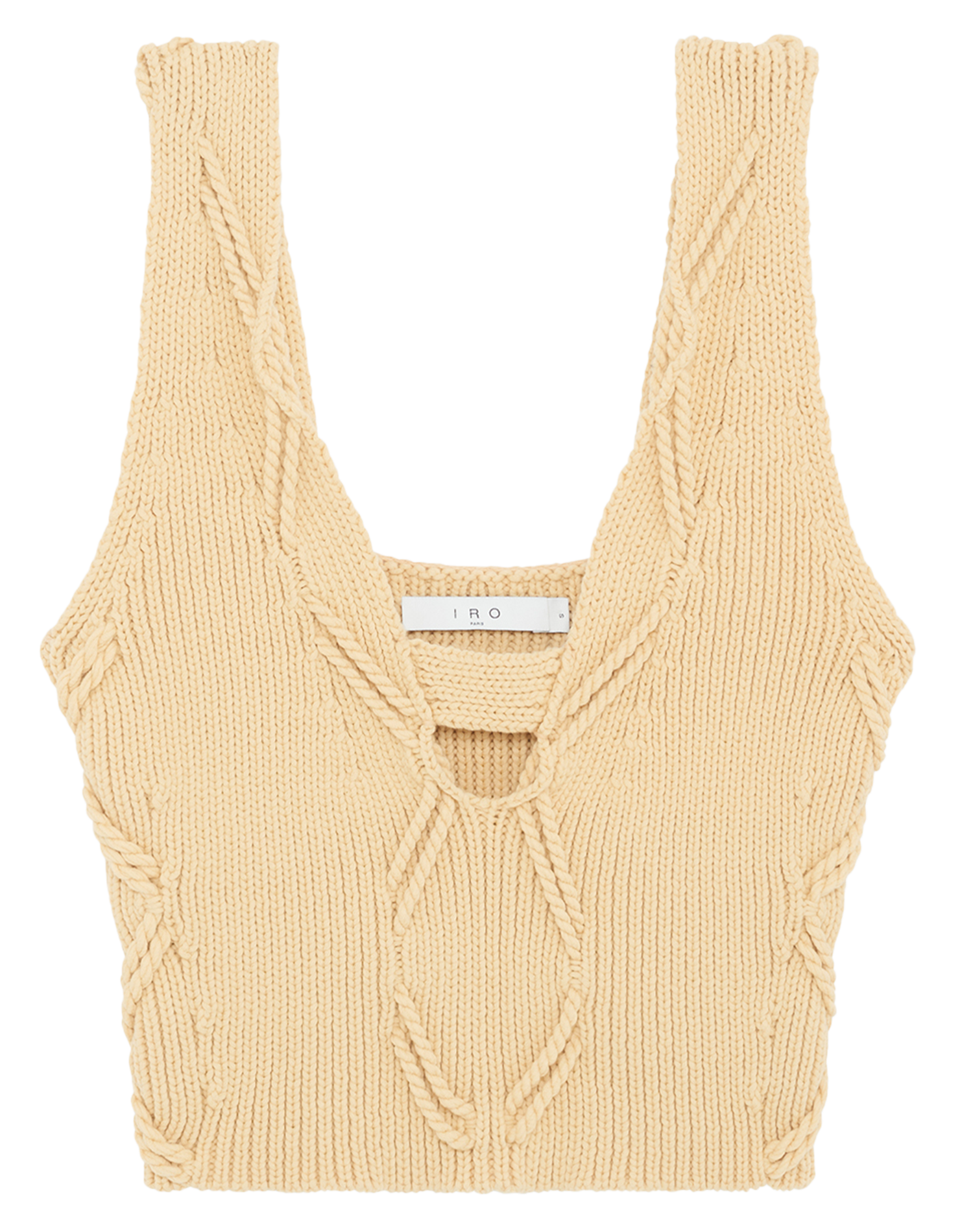 Ribbed cotton-blend V-neck cardigan IRO Yellow