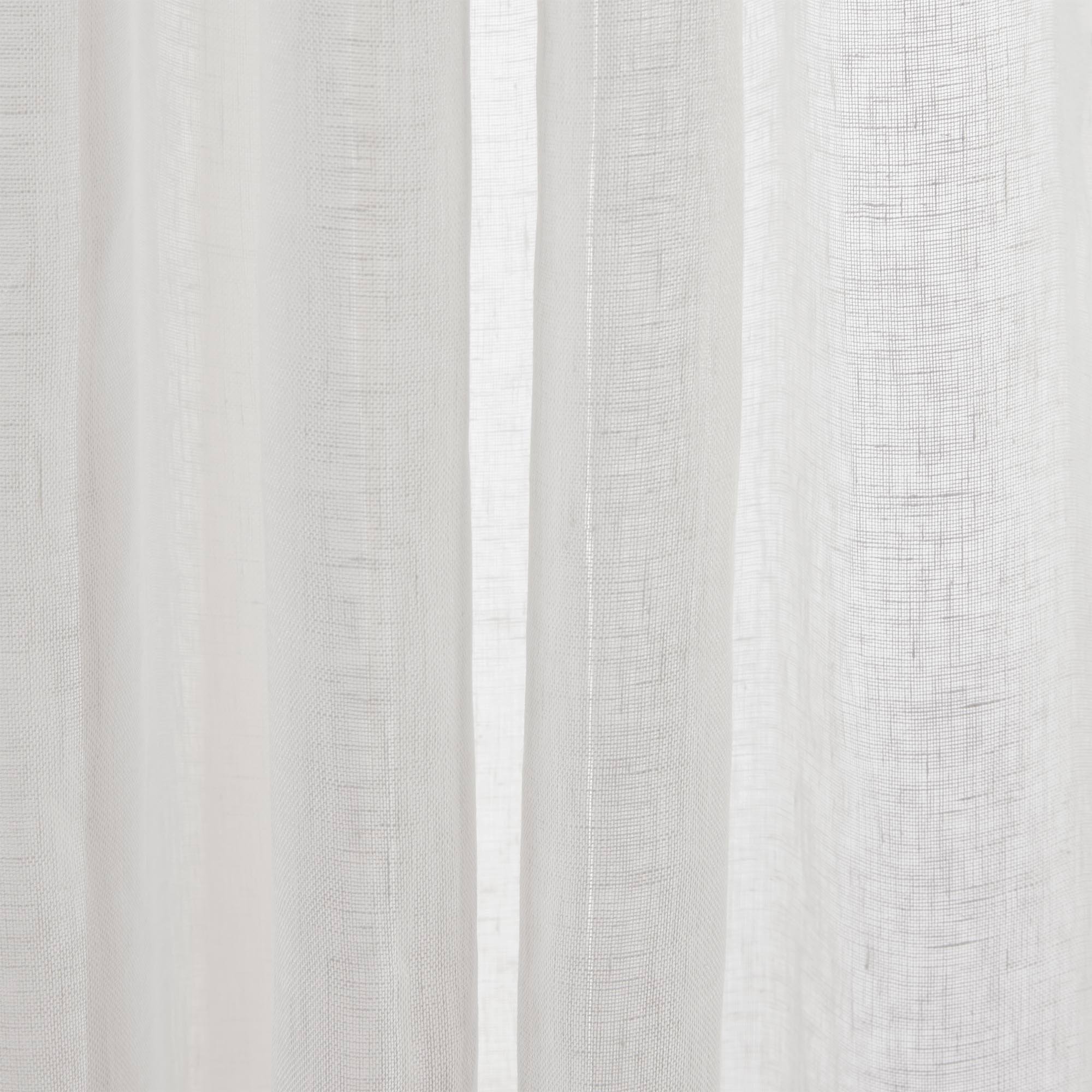 SHADOW - Linen panel net curtain MADURA White