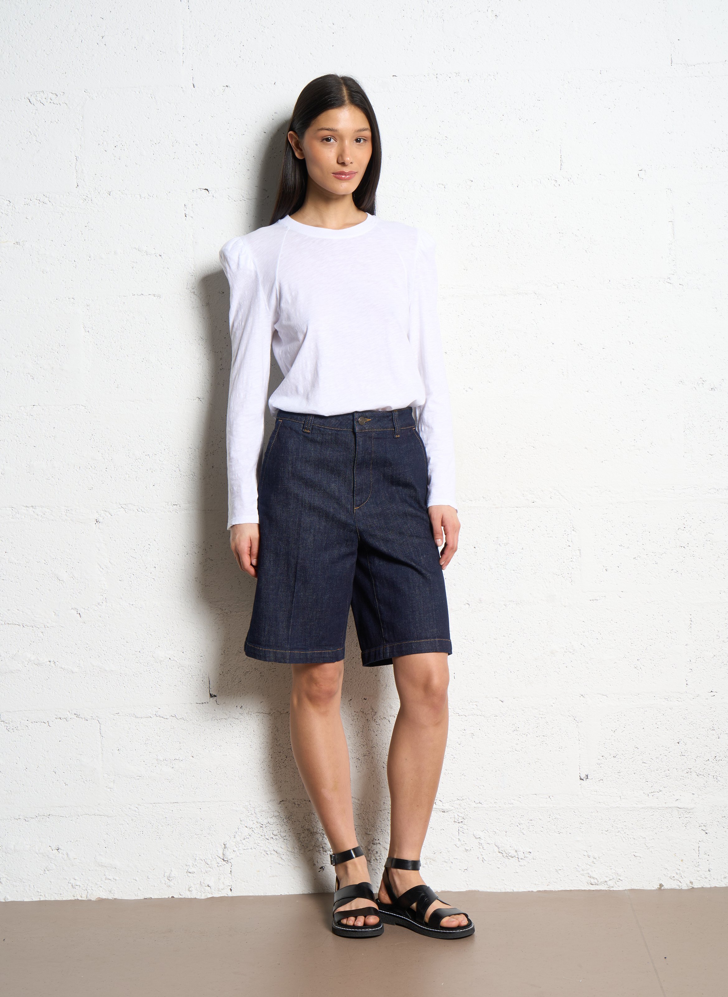 Straight cotton T-shirt White