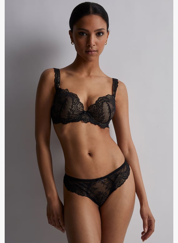 Amour Précieux Diamant black  push-up shell bra | Black by AUBADE Amour Précieux Diamant black  push-up shell bra Black