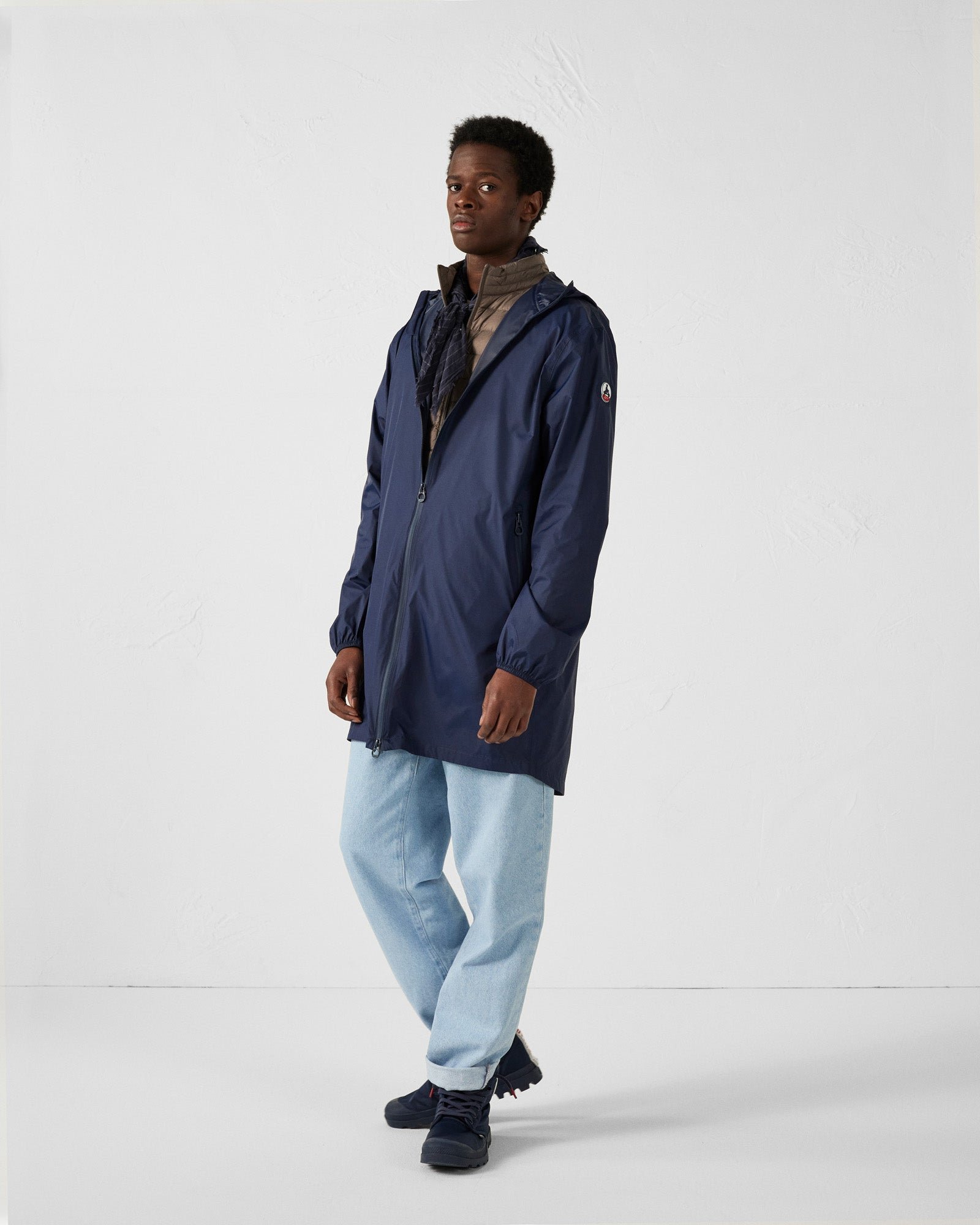Long packable hooded raincoat Oban JOTT Blue
