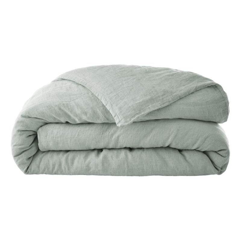 "Soline" Linen Washed Duvet Cover - All Sizes L'EFFET PAPILLON Blue