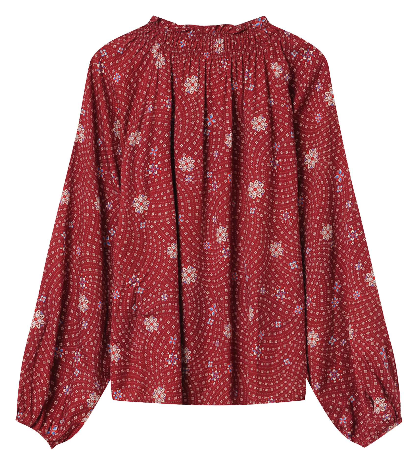 straight round neck printed blouse GRACE ET MILA Brown