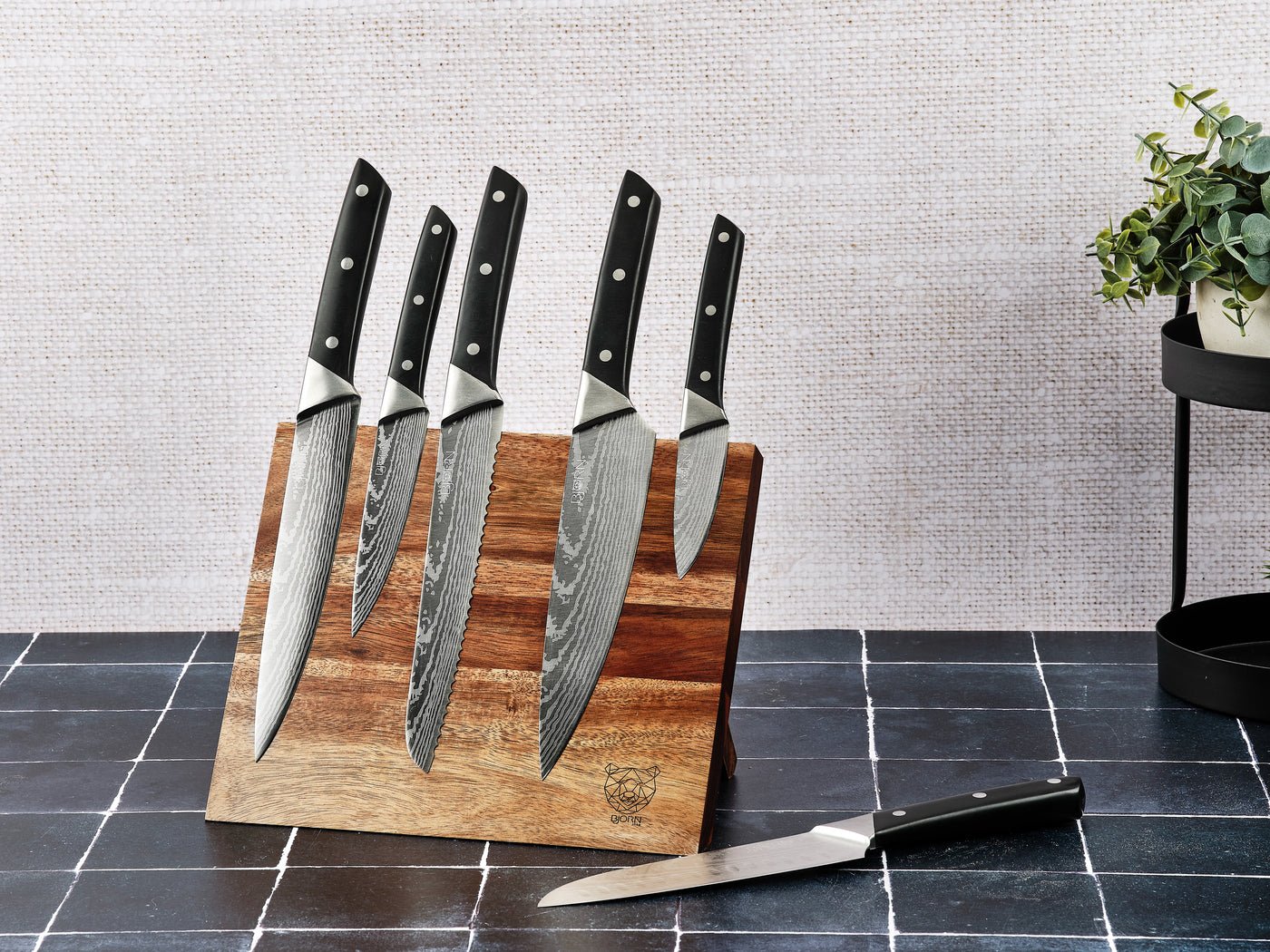 Erling Vantaa Kitchen Knife Set - 7 Pieces BJORN Black