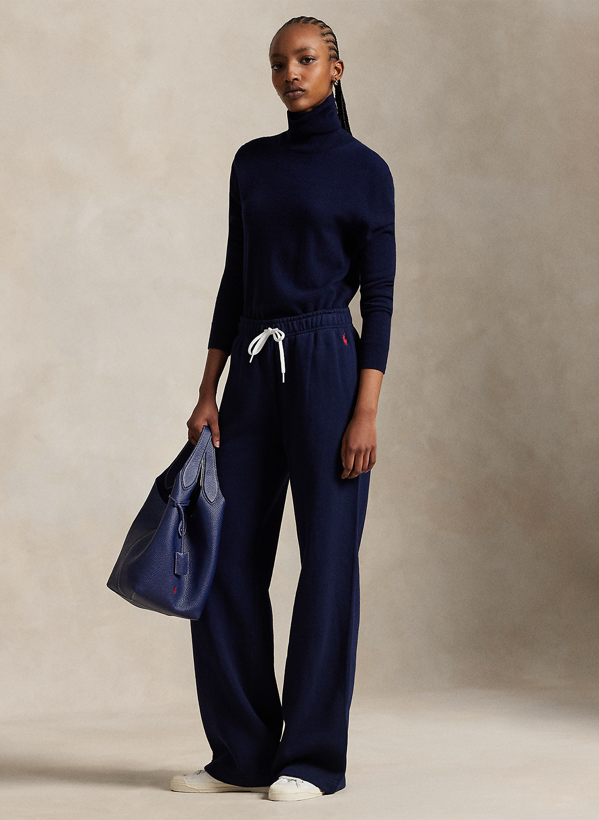 Jogging droit en coton mélangé POLO RALPH LAUREN Bleu