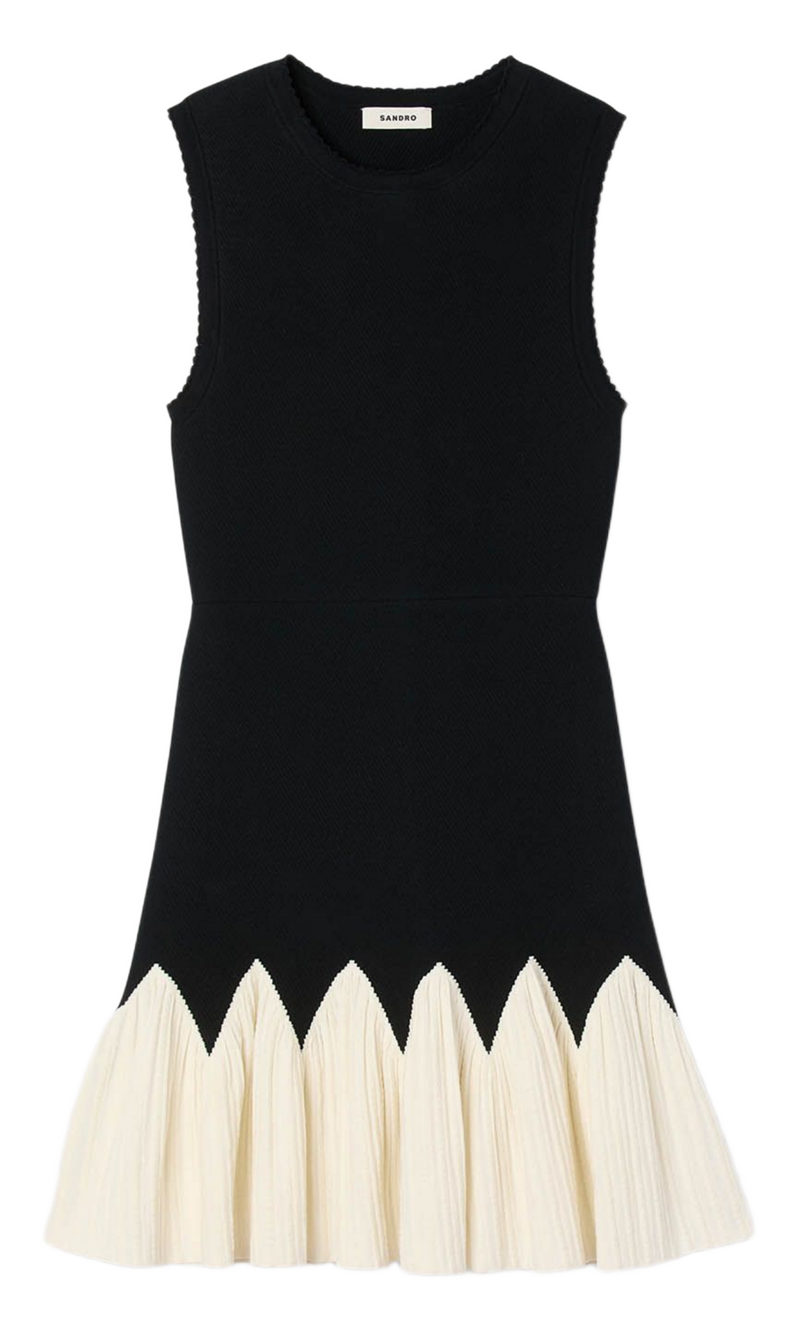 Robe courte col rond en maille SANDRO Noir