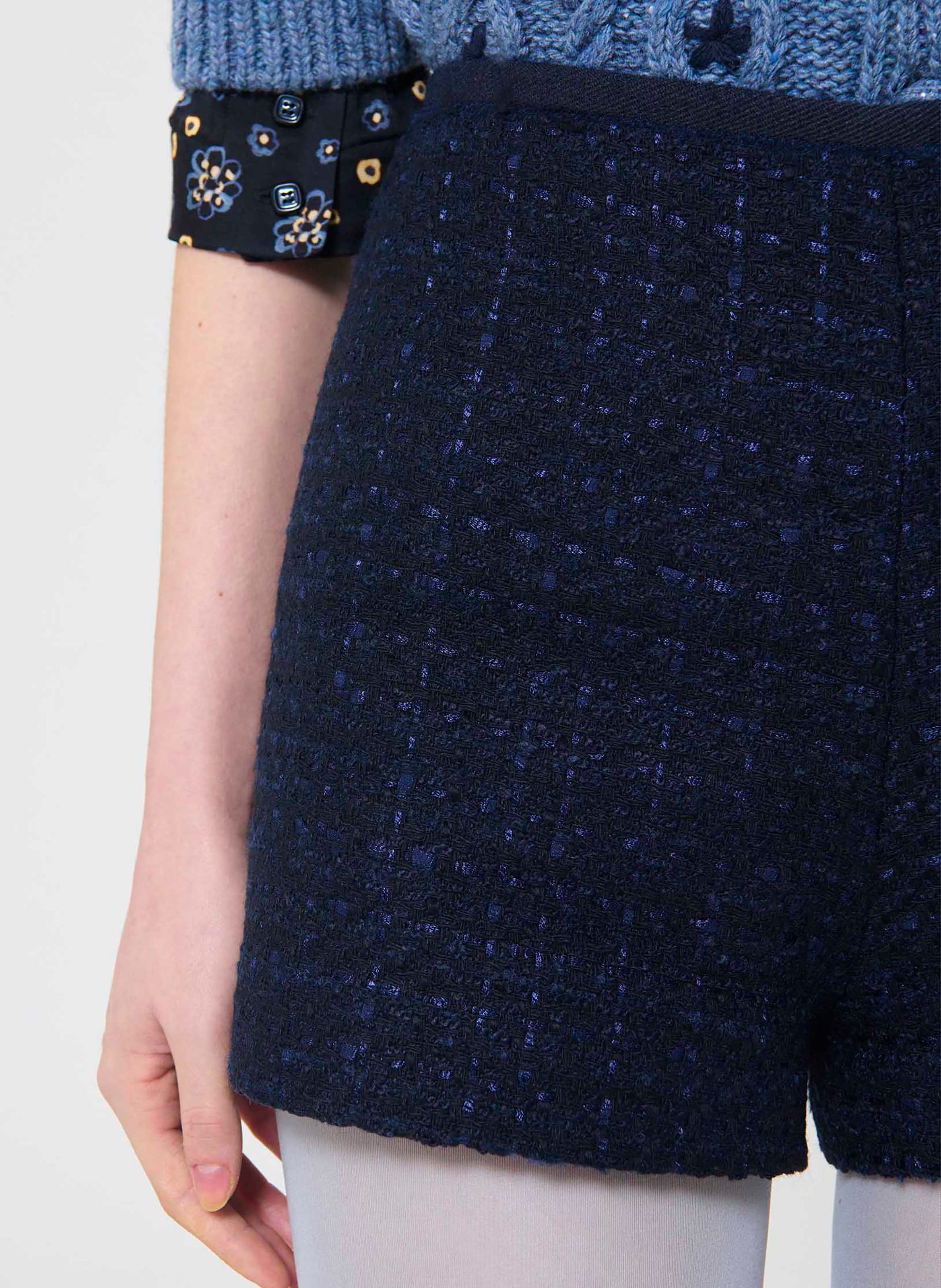 Short court en tweed TARA JARMON Bleu