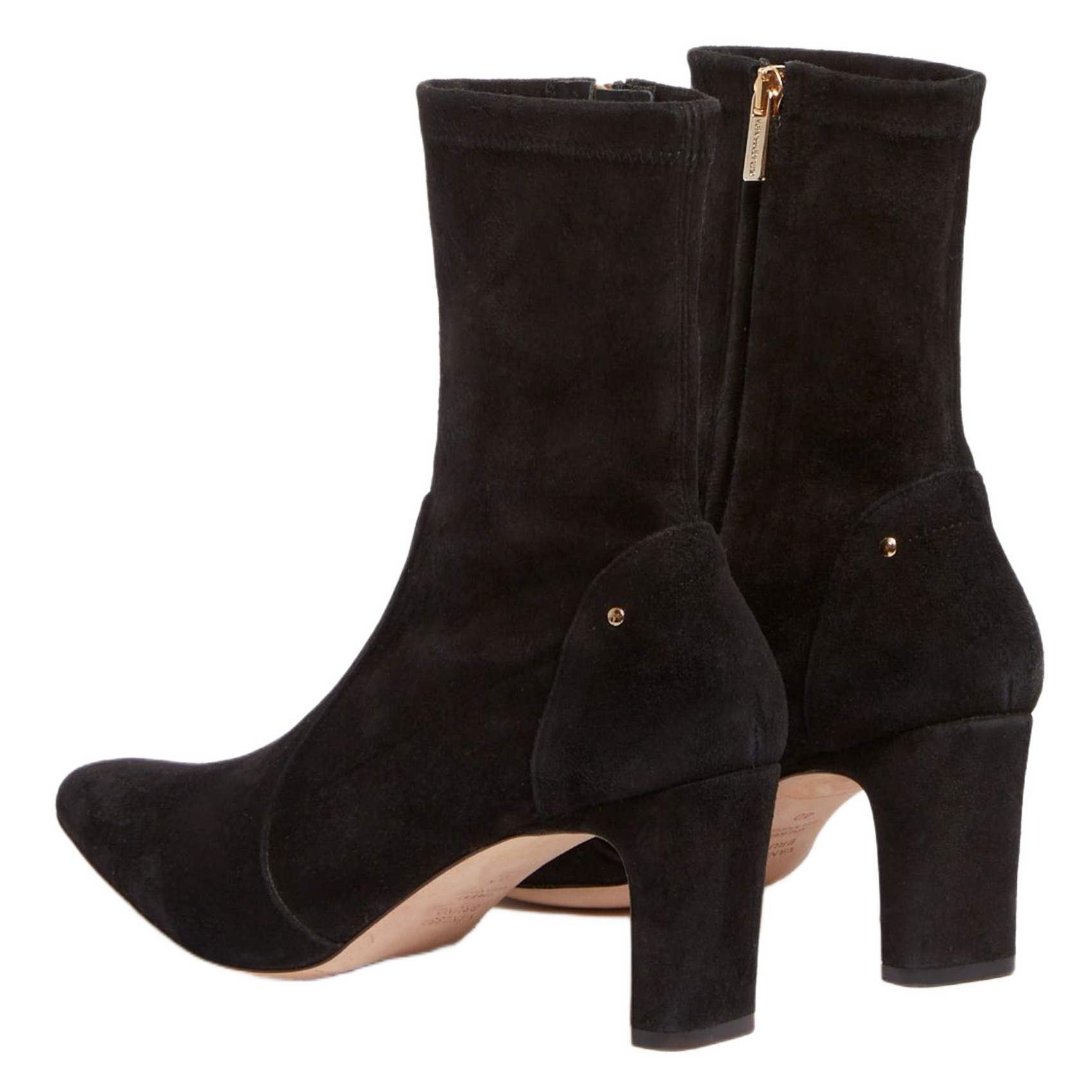 Effen leren enkellaarzen met textuur VANESSA BRUNO Zwart