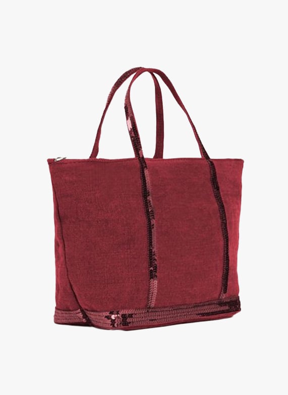 Sequined linen tote bag Small size ONE SIZE - Main Image