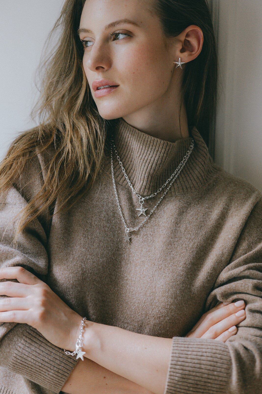 Maxi silver-plated star necklace MONSIEUR SIMONE Silver