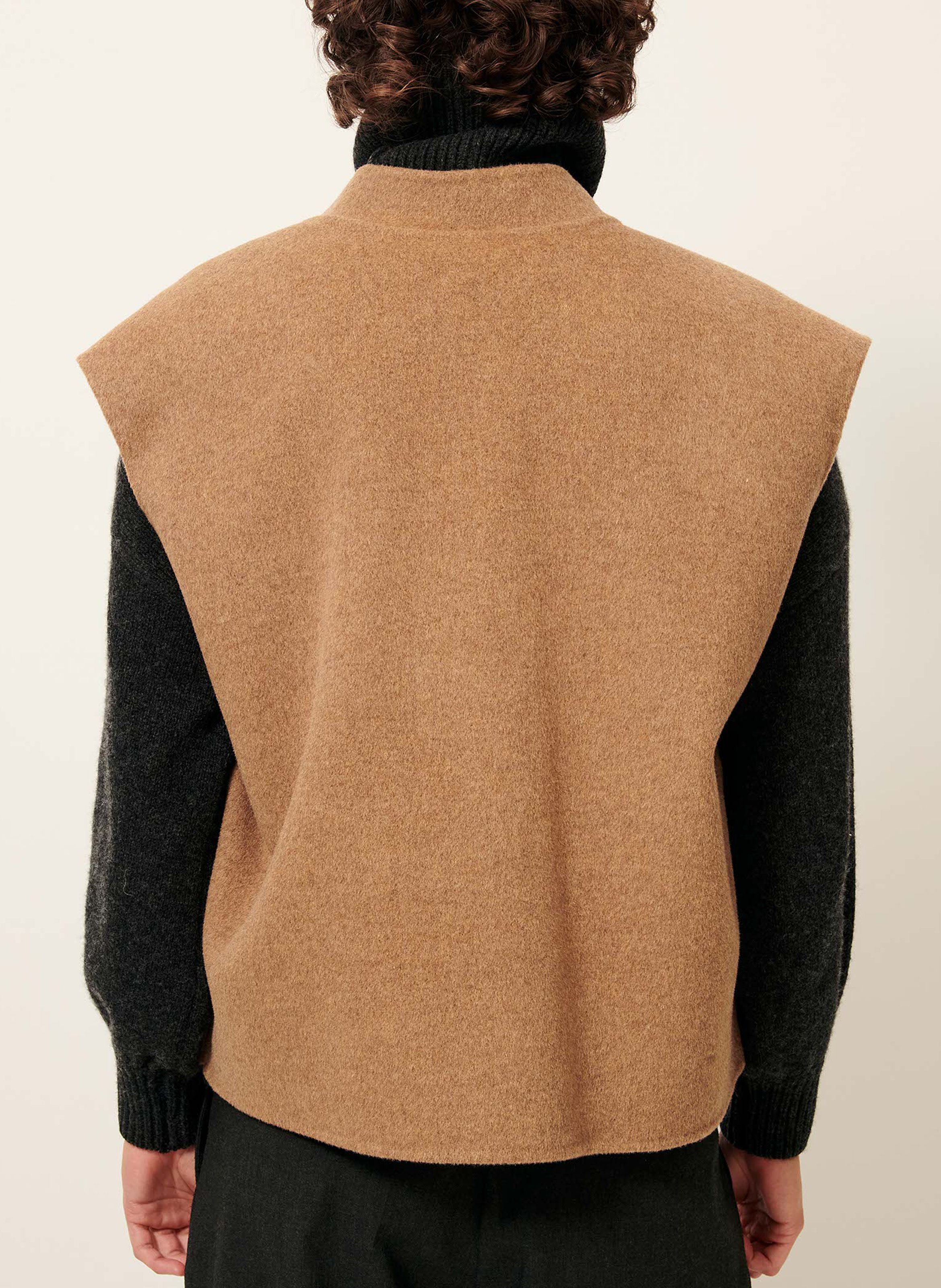 Veste oversize en laine mélangée SESSUN Beige