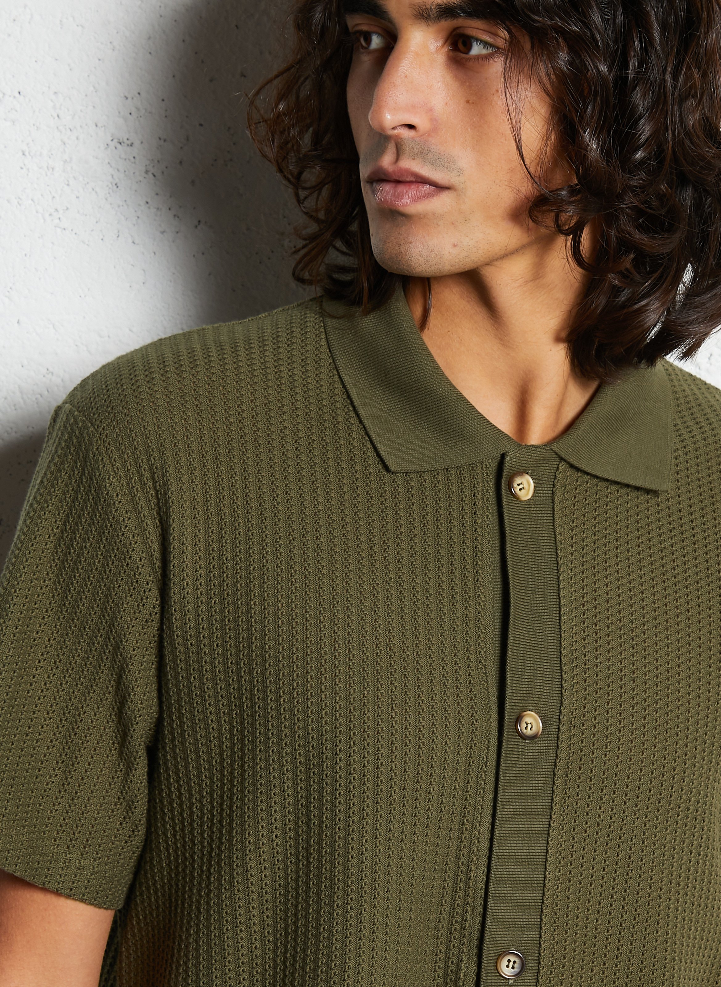 Gerade geschnittenes Poloshirt aus Bio-Baumwolle LES DEUX Khaki