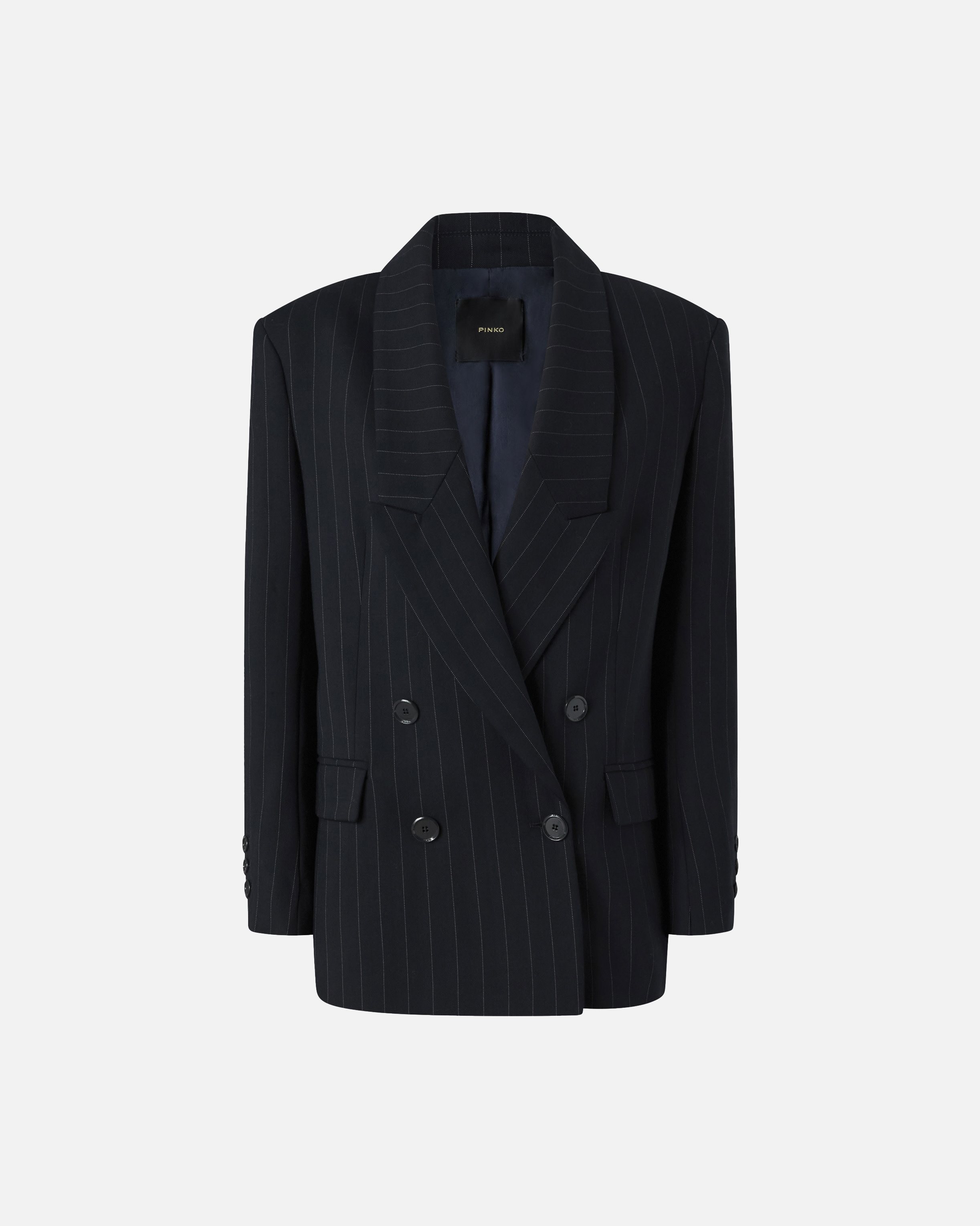 Crossed striped wool blazer PINKO Multicolored