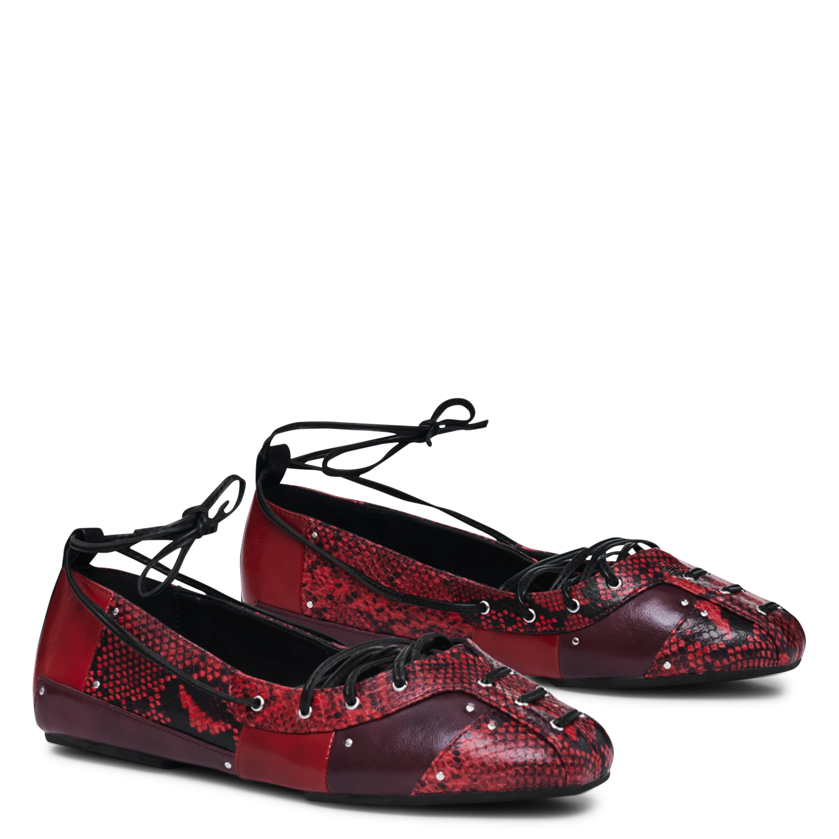 Printed leather ballet flats DESIGUAL Red