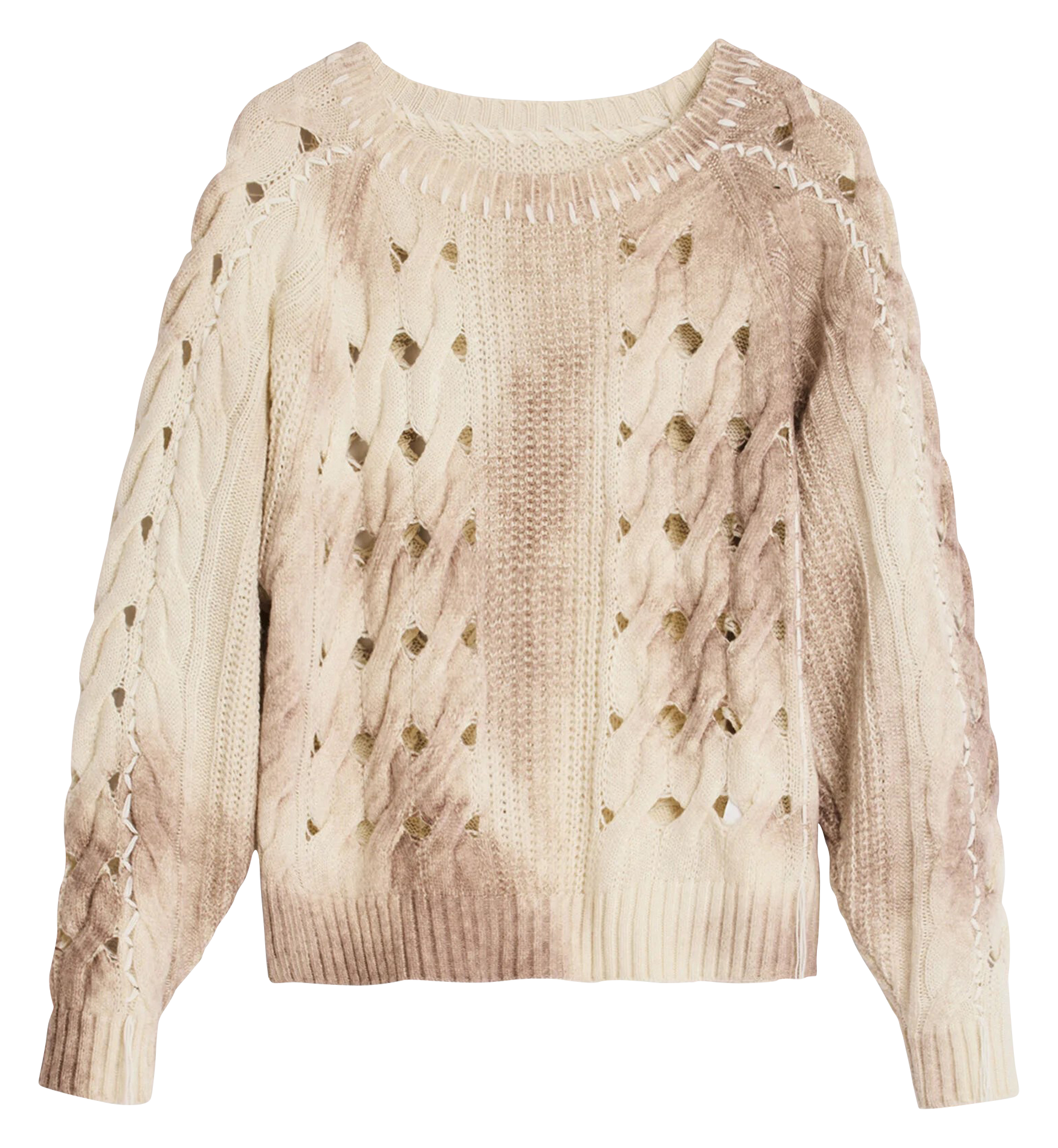 Pull col rond  DESIGUAL Blanc