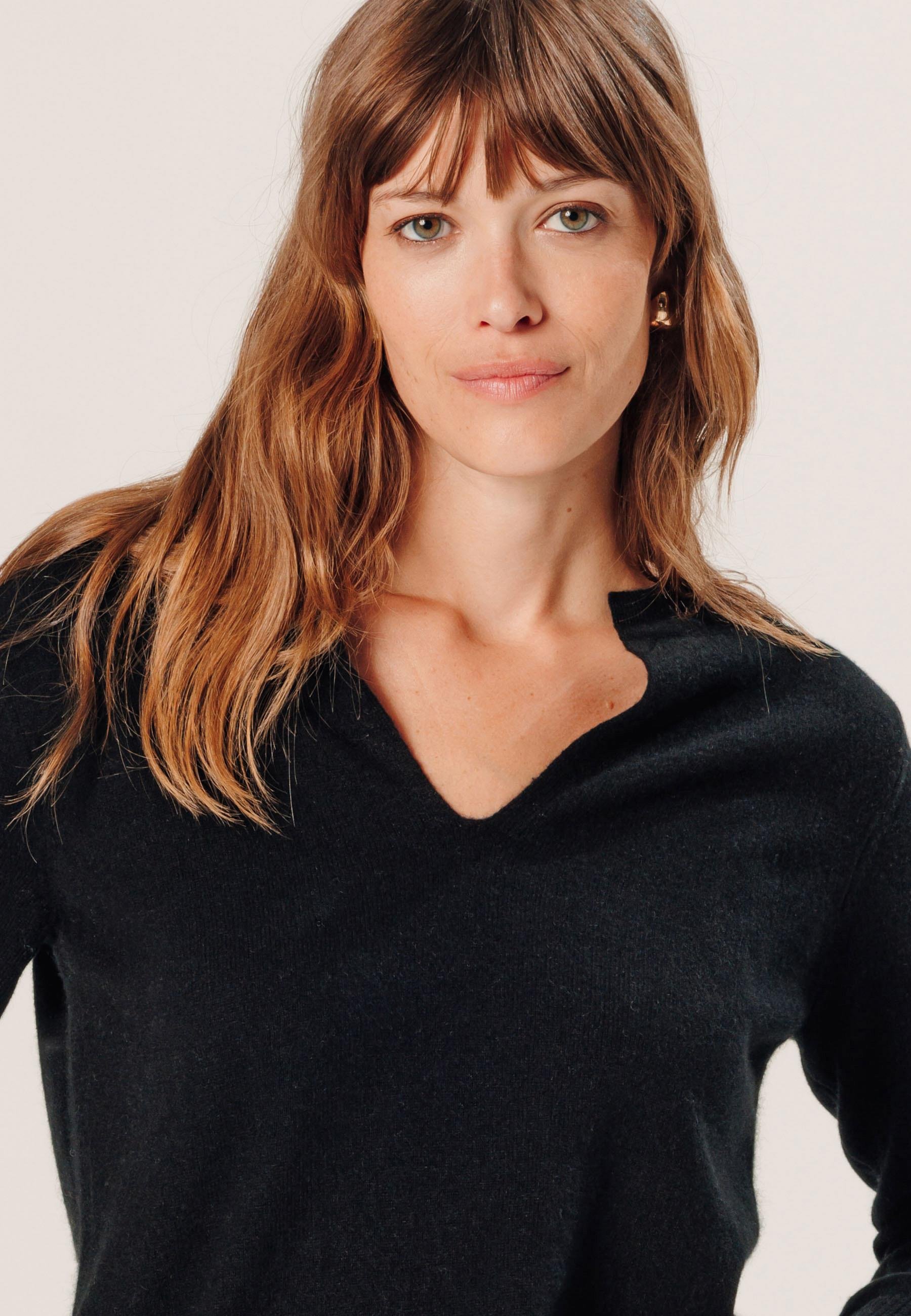 Cashmere Tunisian collar sweater RODIER Black