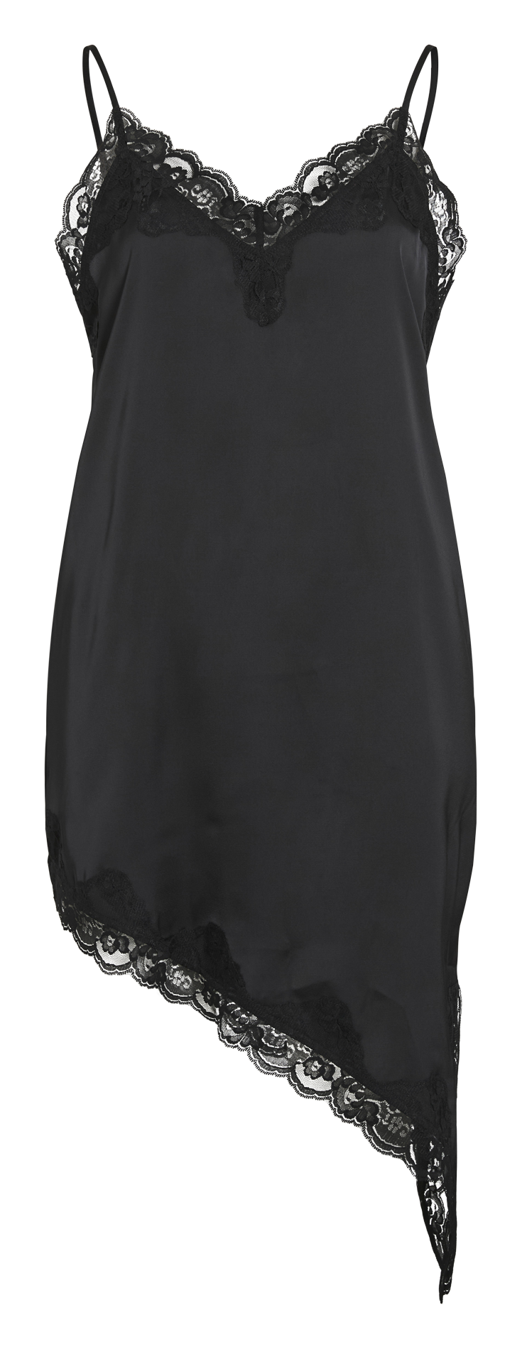 Short satin V-neck dress VILA Black