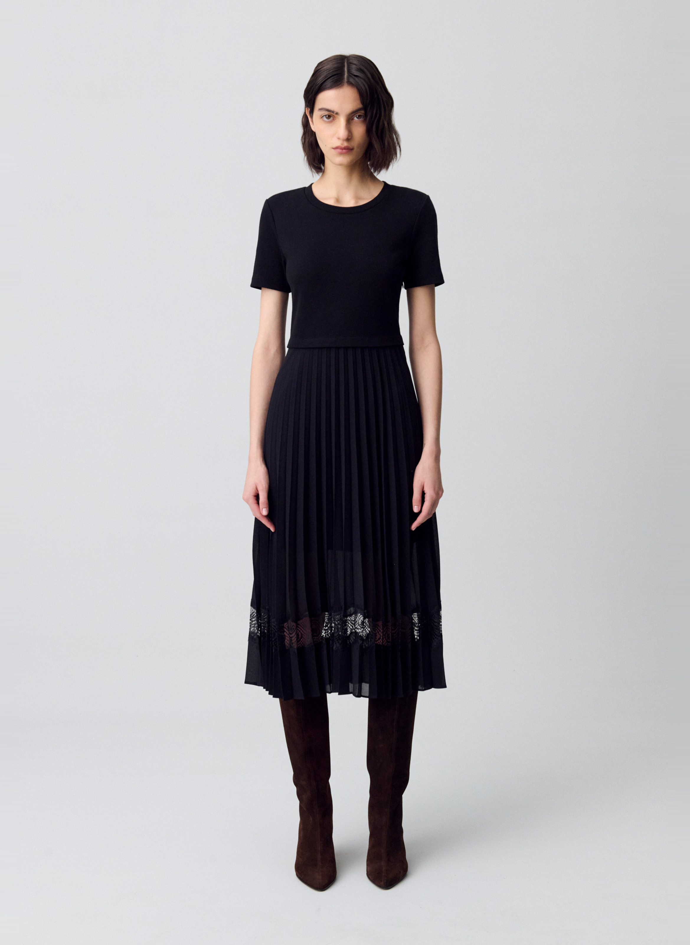 Dual-fabric midi dress CLAUDIE PIERLOT
