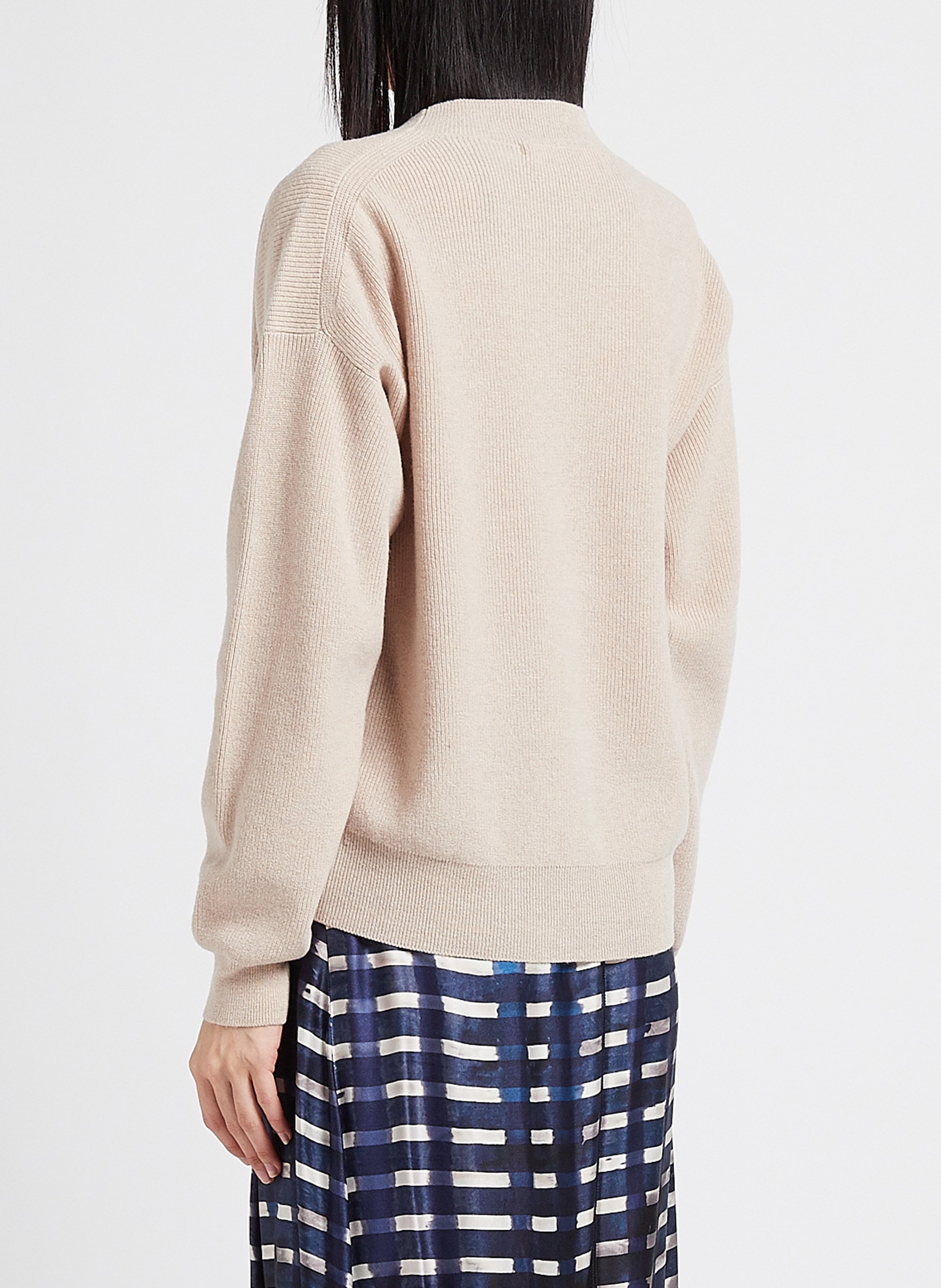 Gerade geschnittener Rundhalspullover aus Merinowolle HUMANOID Rosa