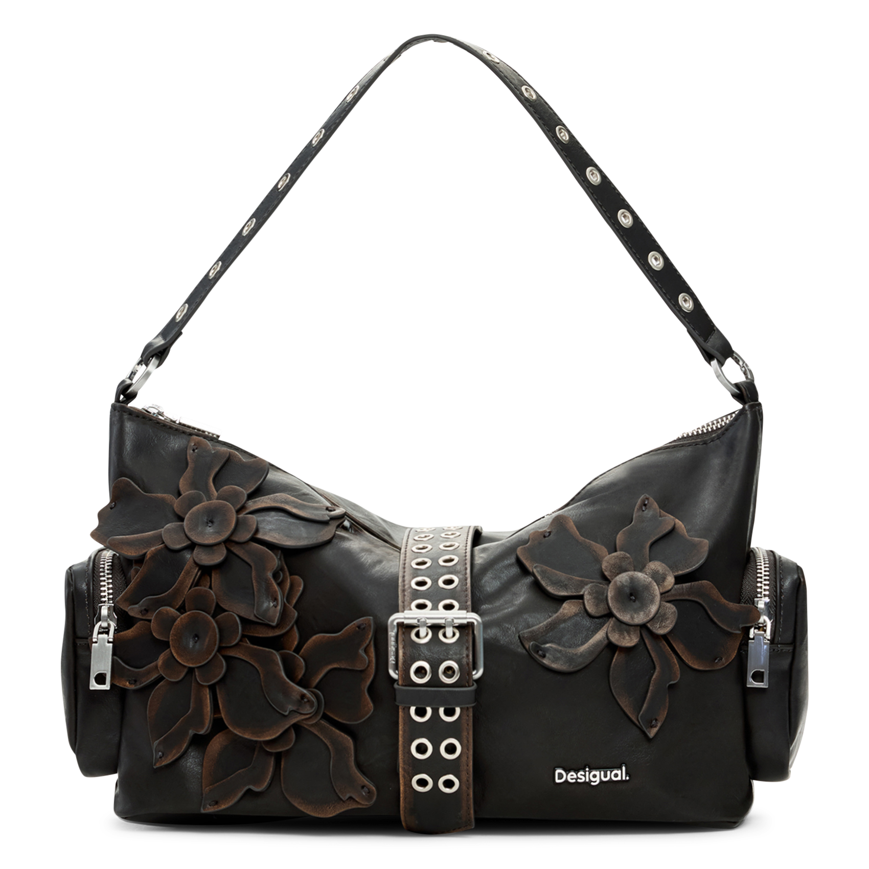 Lederachtige tas met schouderband DESIGUAL Bruin