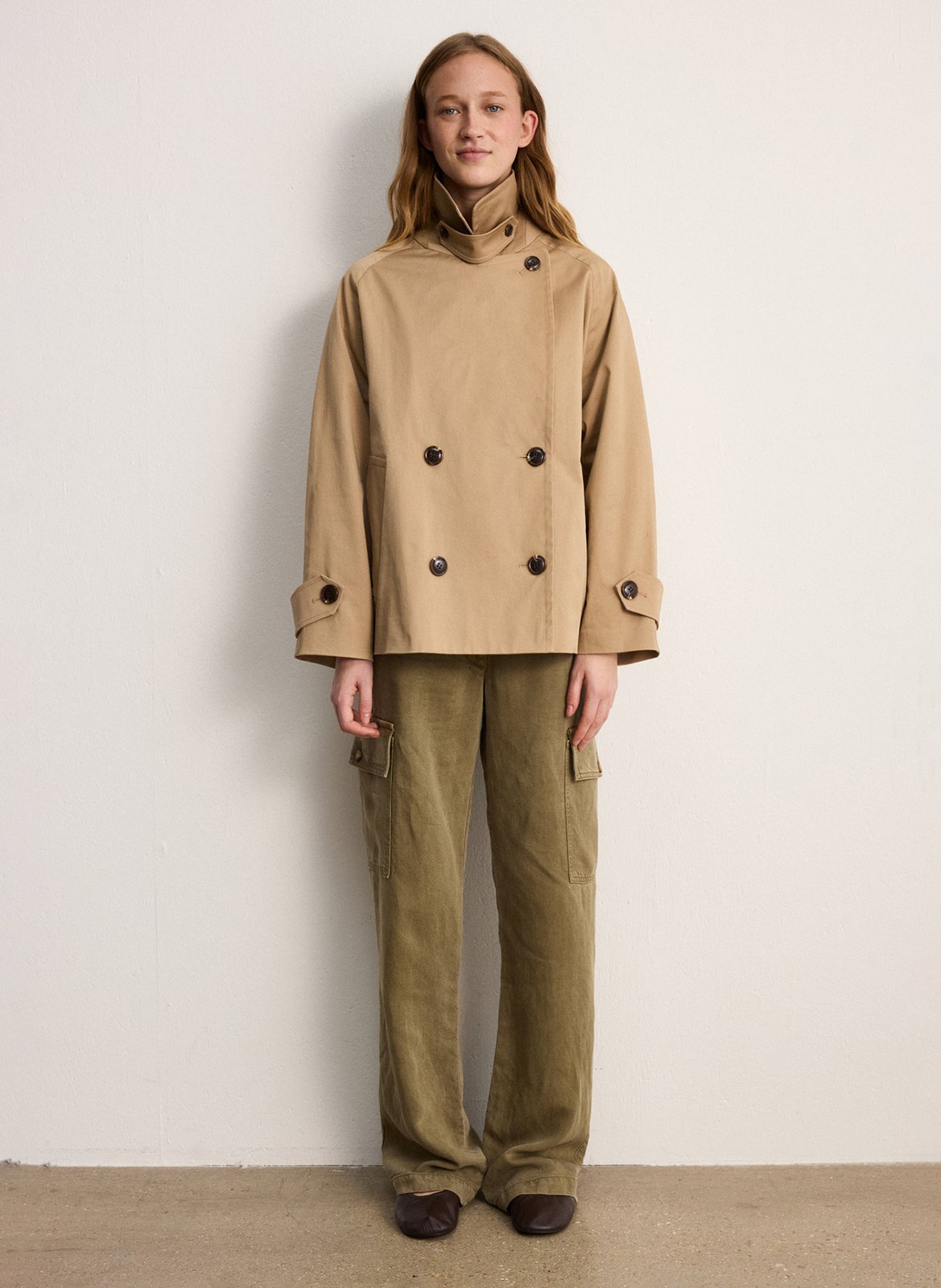 Trenchcoat aus Baumwoll-Mix mit Reverskragen PABLO Beige