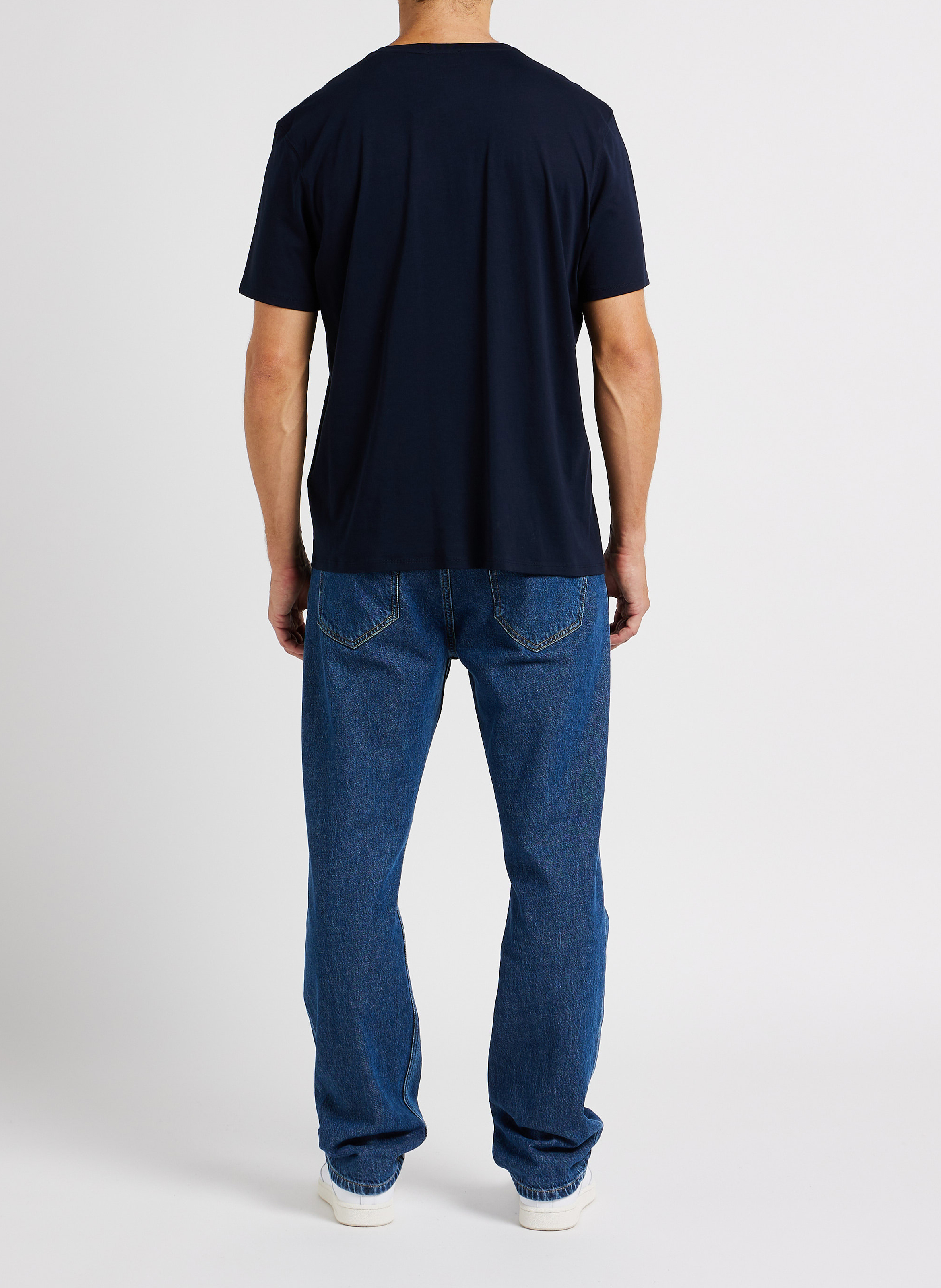 Tee-shirt droit col rond en coton EDEN PARK Bleu