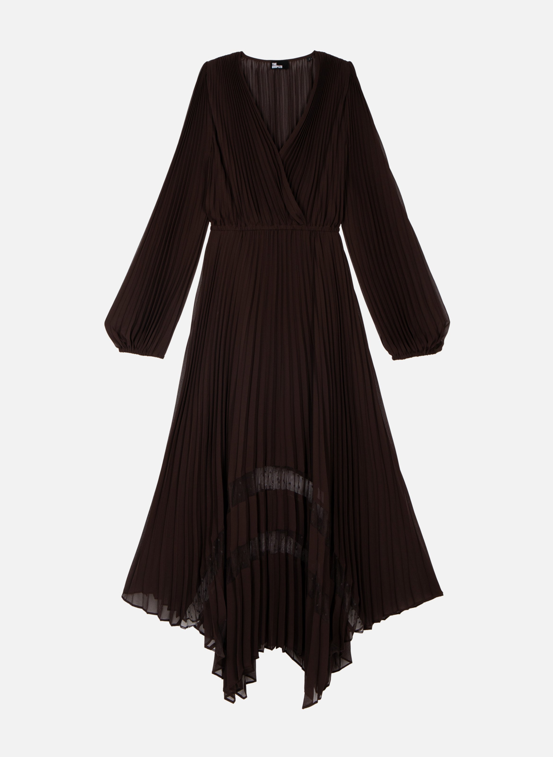 Long pleated dress THE KOOPLES Brown