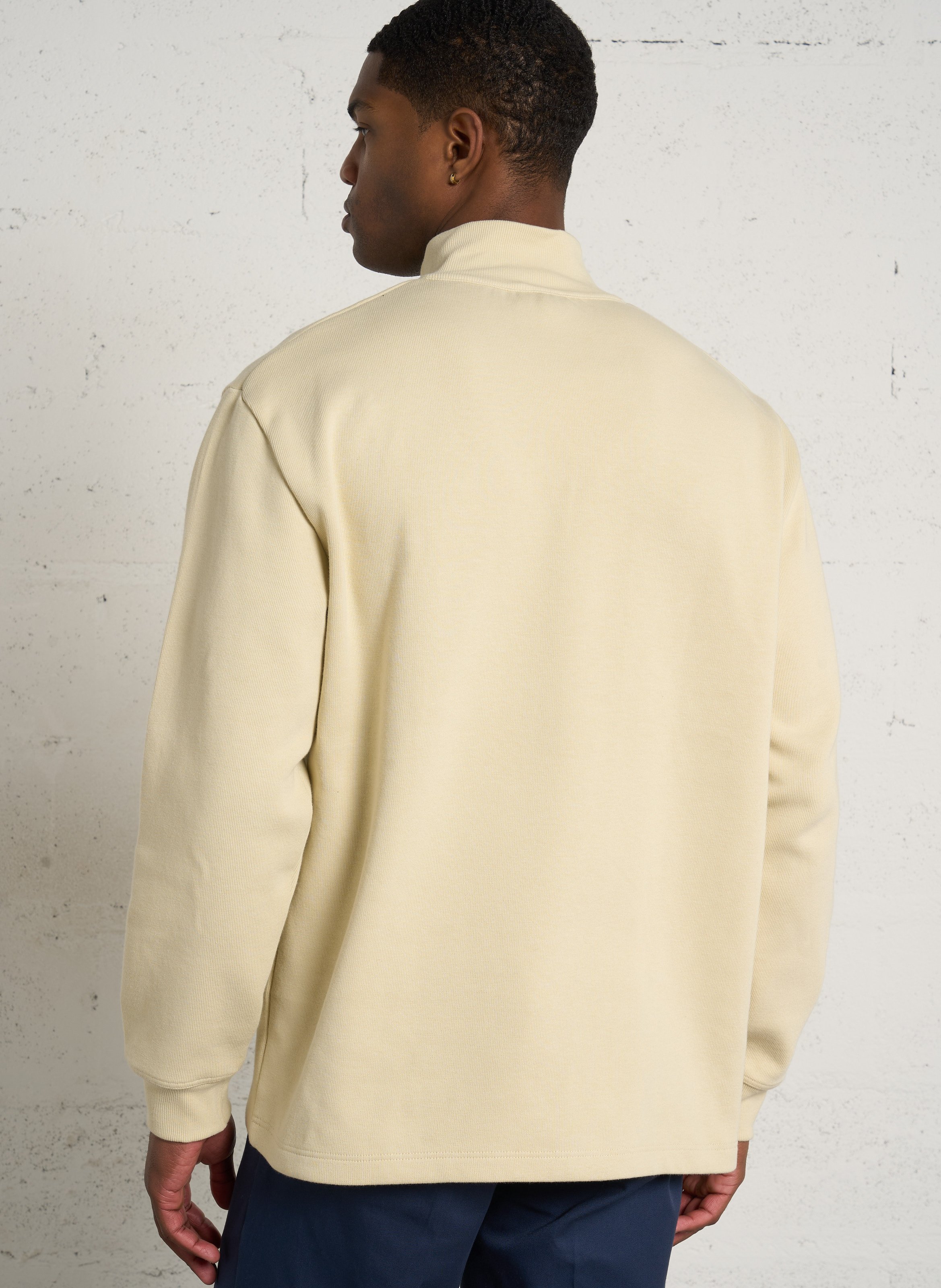 Weiter Pullover aus Bio-Baumwolle mit Stehkragen und Reißverschluss ARMOR LUX Beige