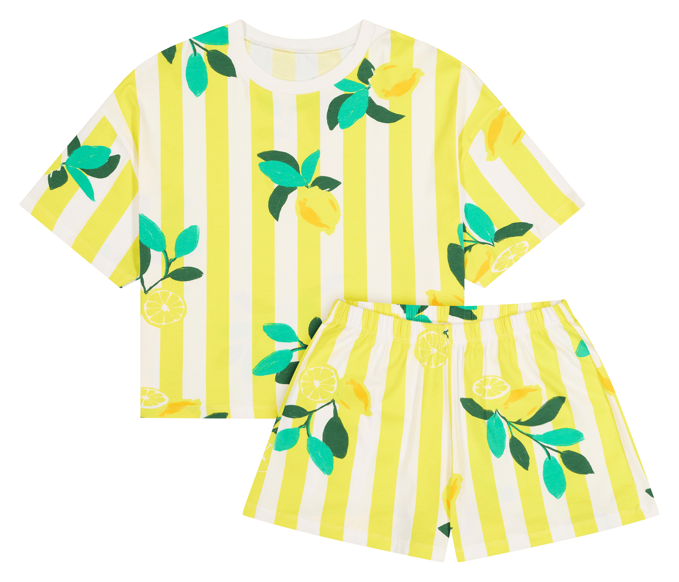 Pyjama short oversize imprimé WE ARE JOLIES Jaune