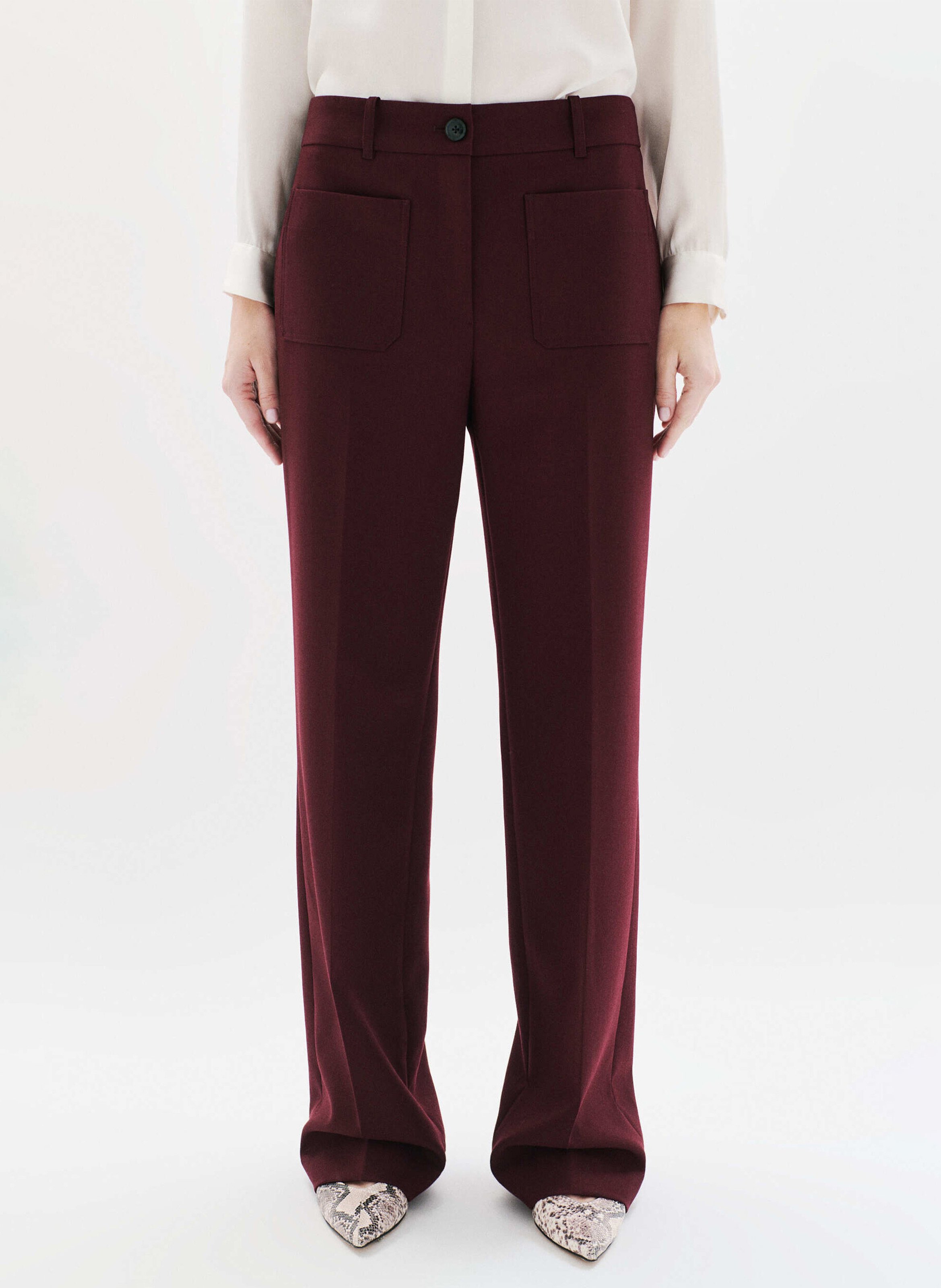 Weites Hosenbein aus recycelten Mischfasern CAROLL Rot