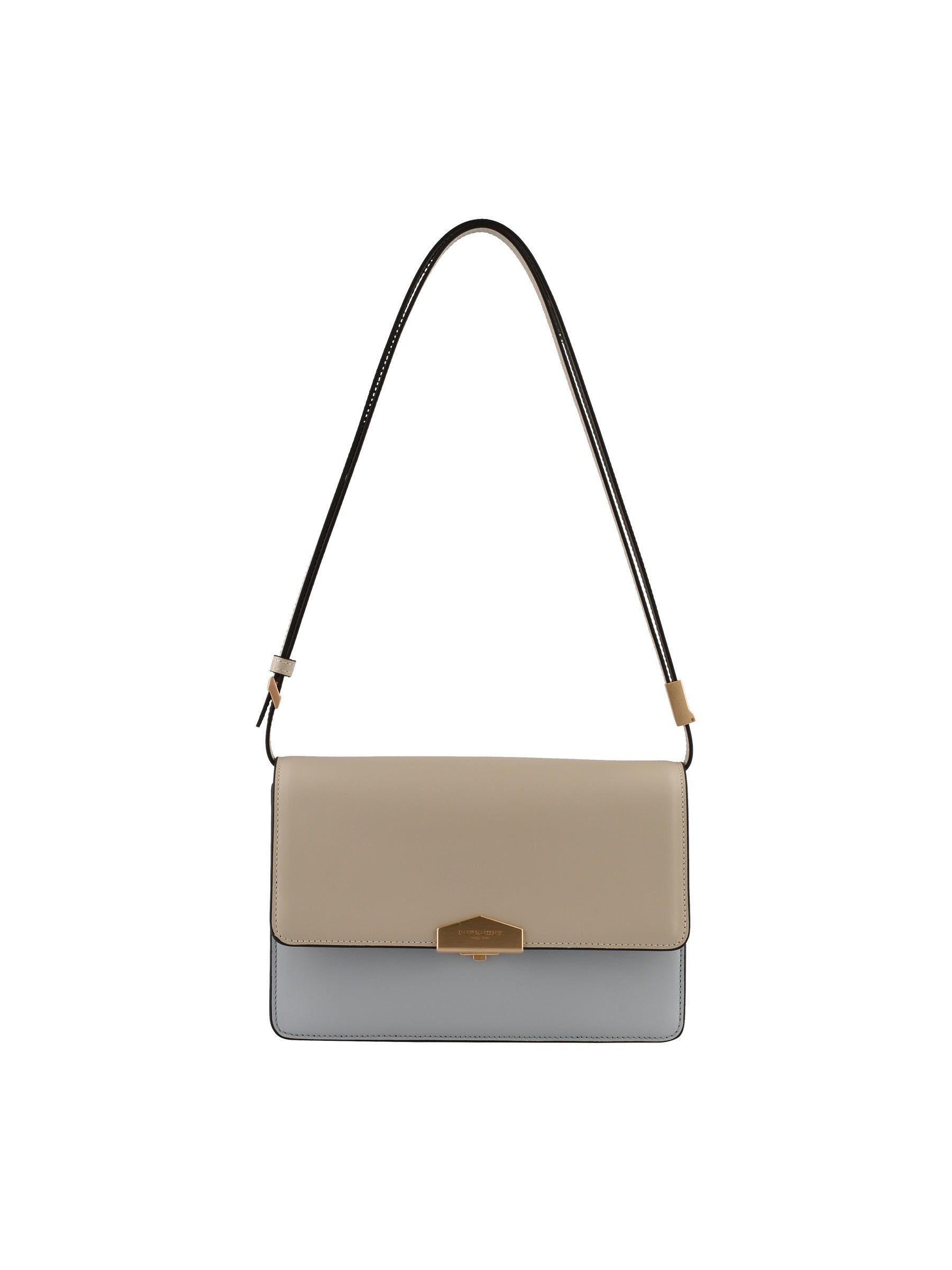 Calfskin leather shoulder bag POURCHET Beige