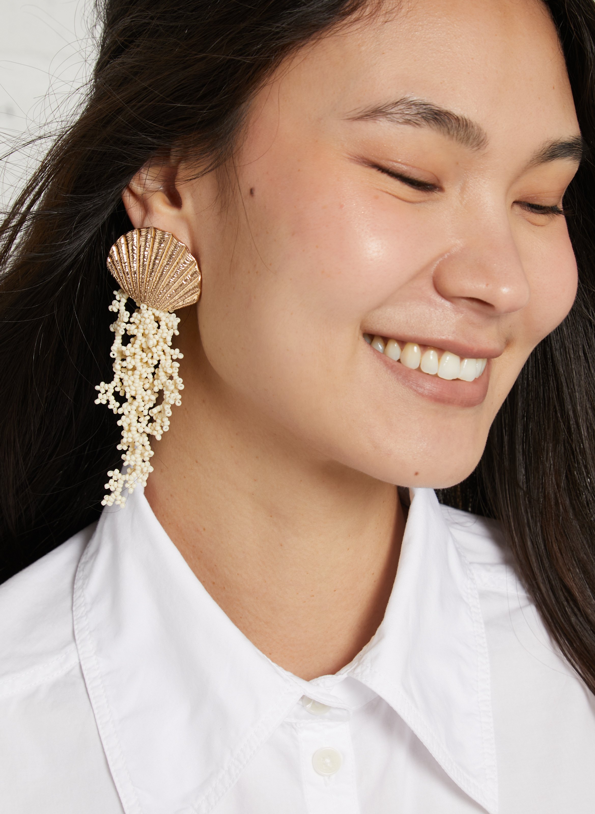 Perlenohrringe FEEKA Golden