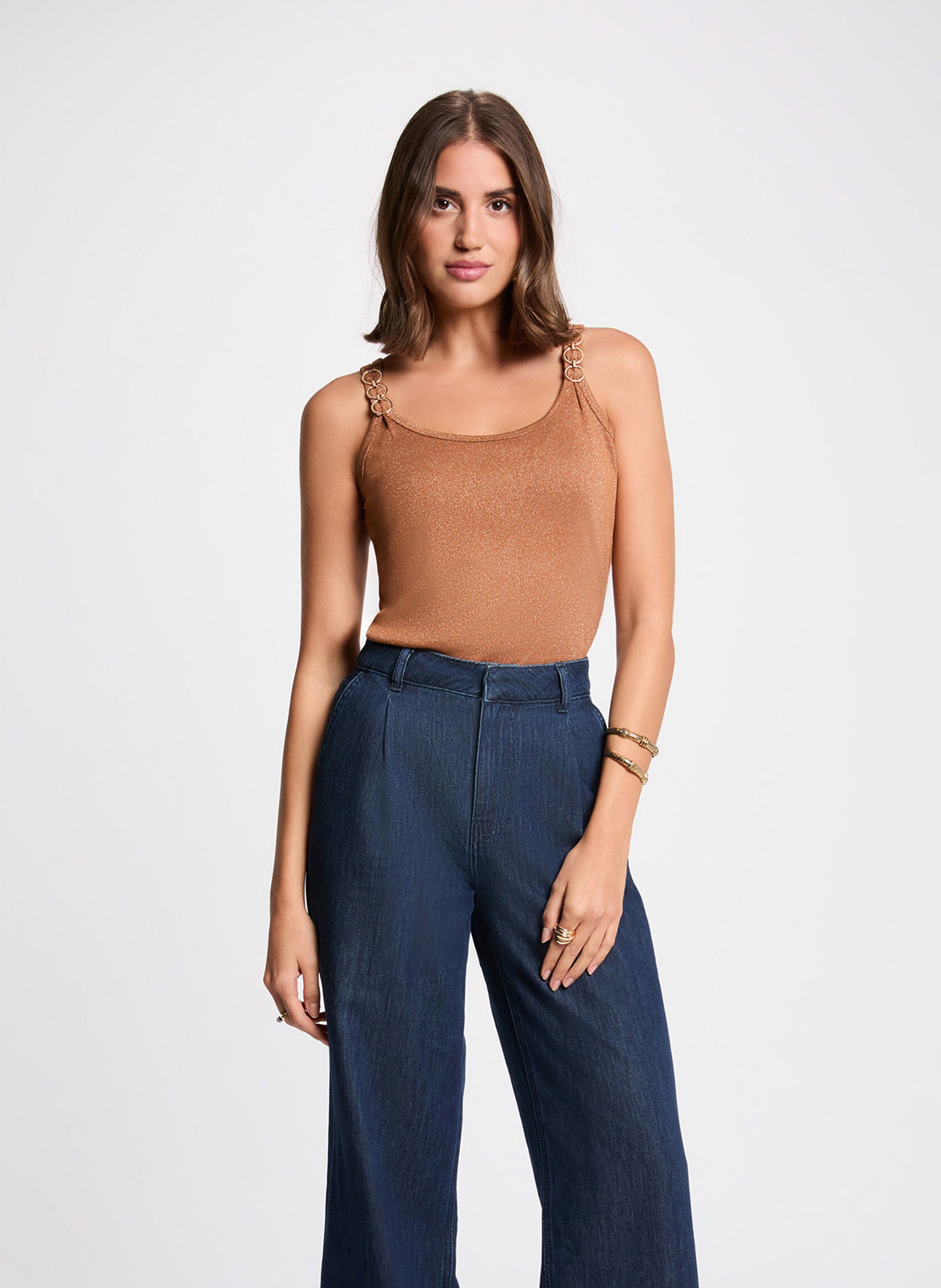 Débardeur col rond MORGAN Marron