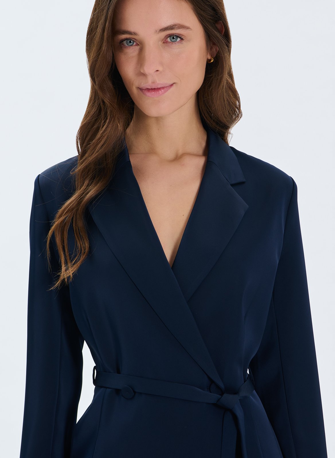 Fitted satin blazer ZAPA Blue