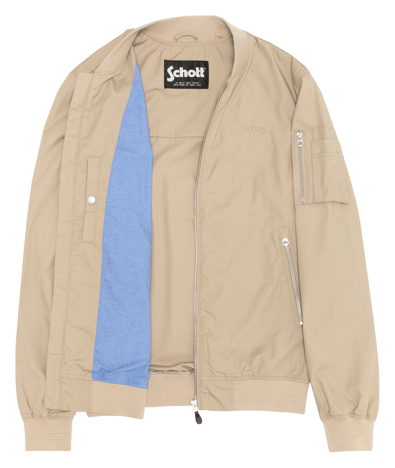 Straight teddy collar jacket SCHOTT Beige