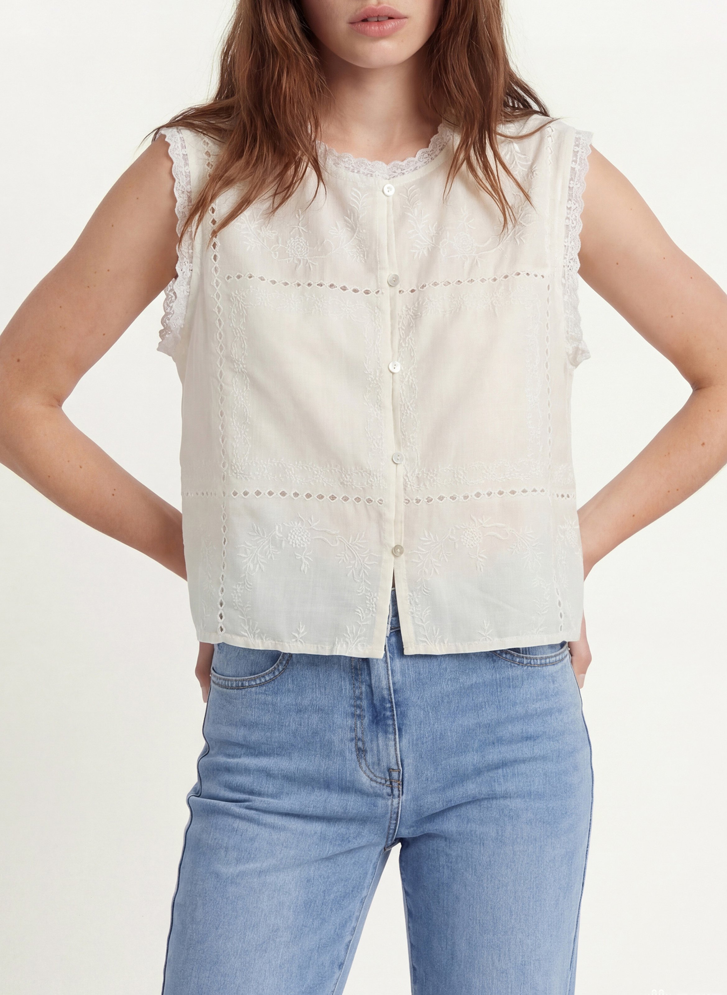 Rundhalsausschnitt Bluse KOOKAI Beige