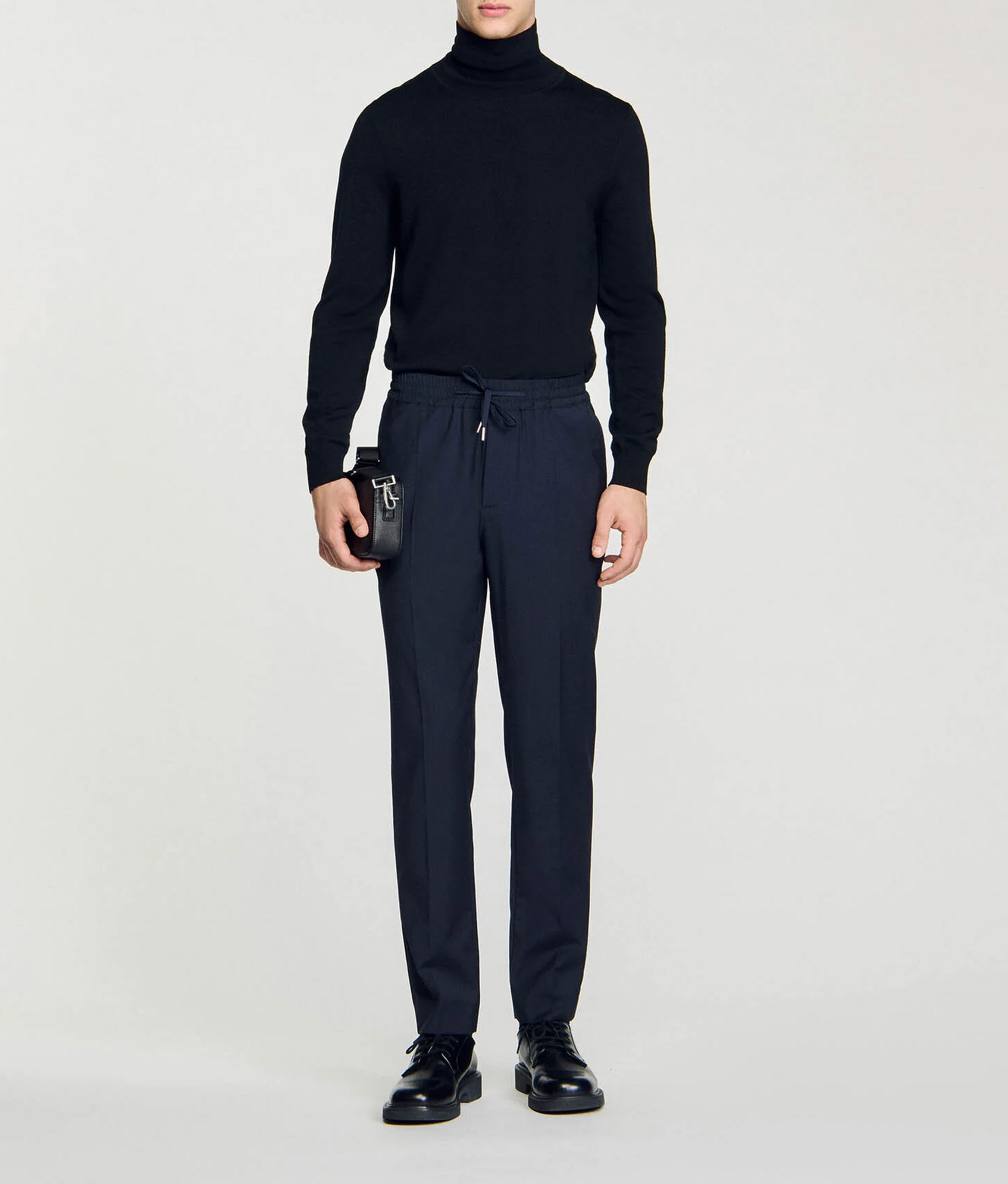 Pantalon droit élastiqué SANDRO Bleu