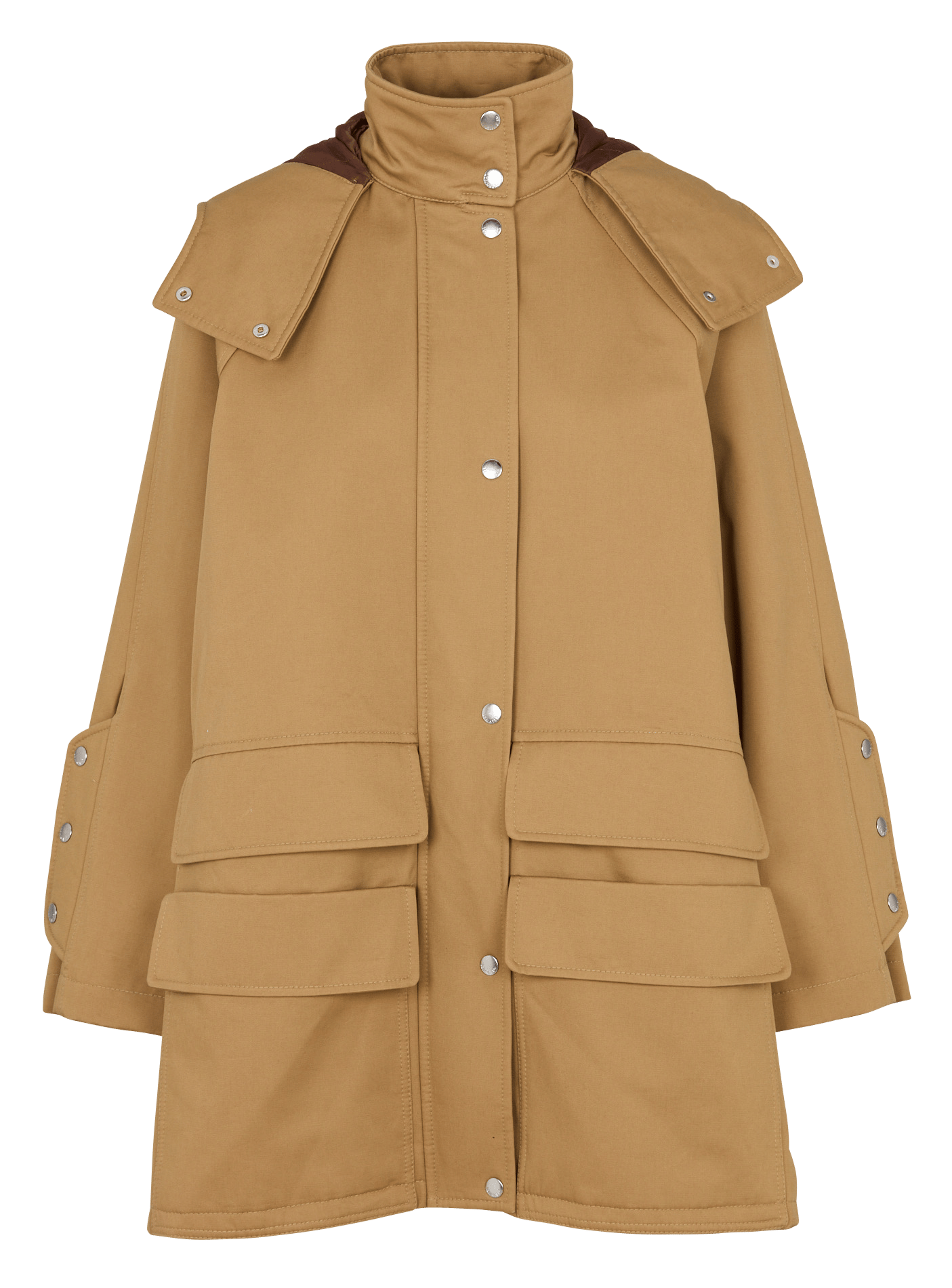 Jas met opstaande kraag en effen capuchon MARGAUX LONNBERG Beige