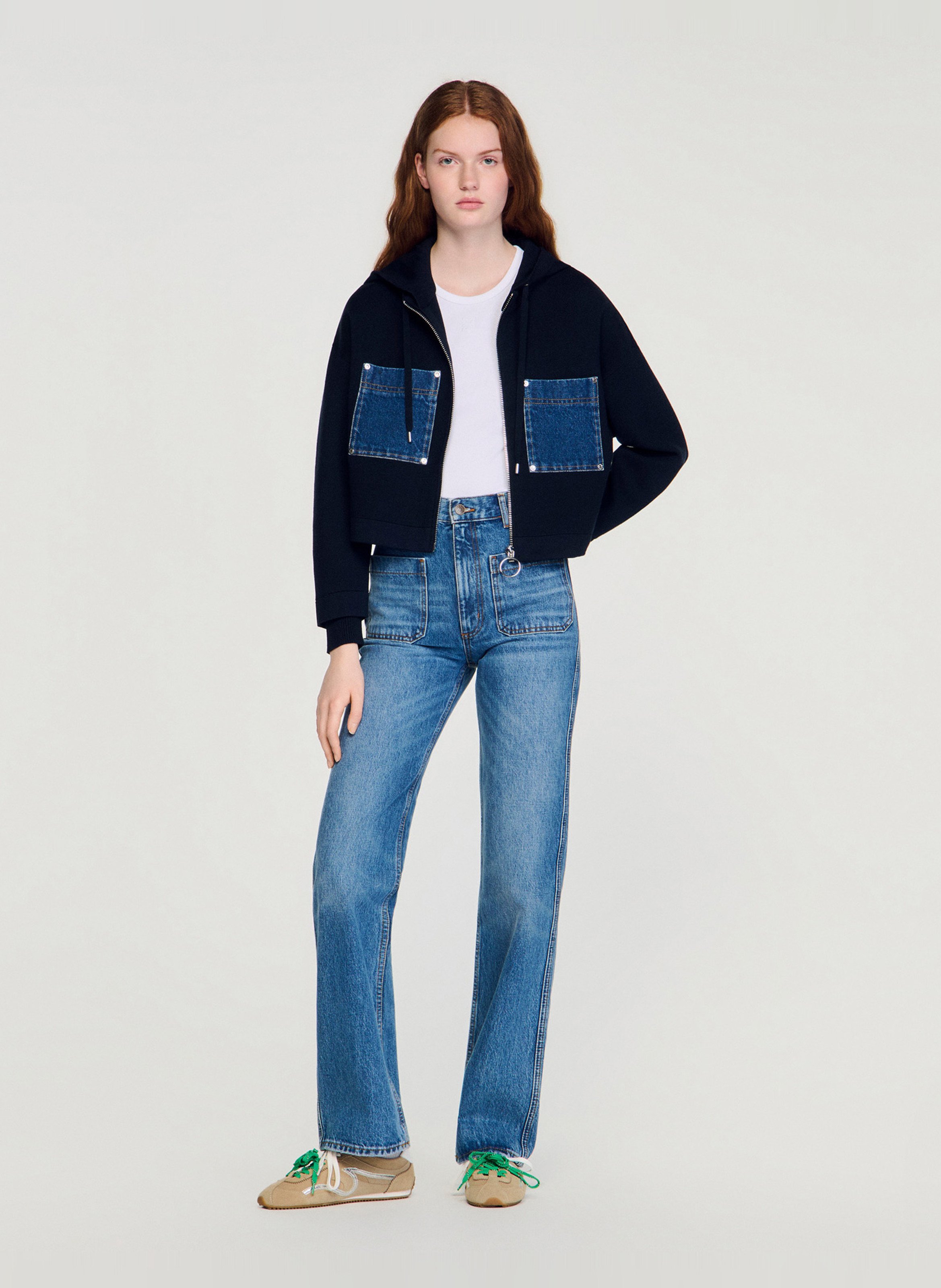 Hooded cardigan  SANDRO Blue