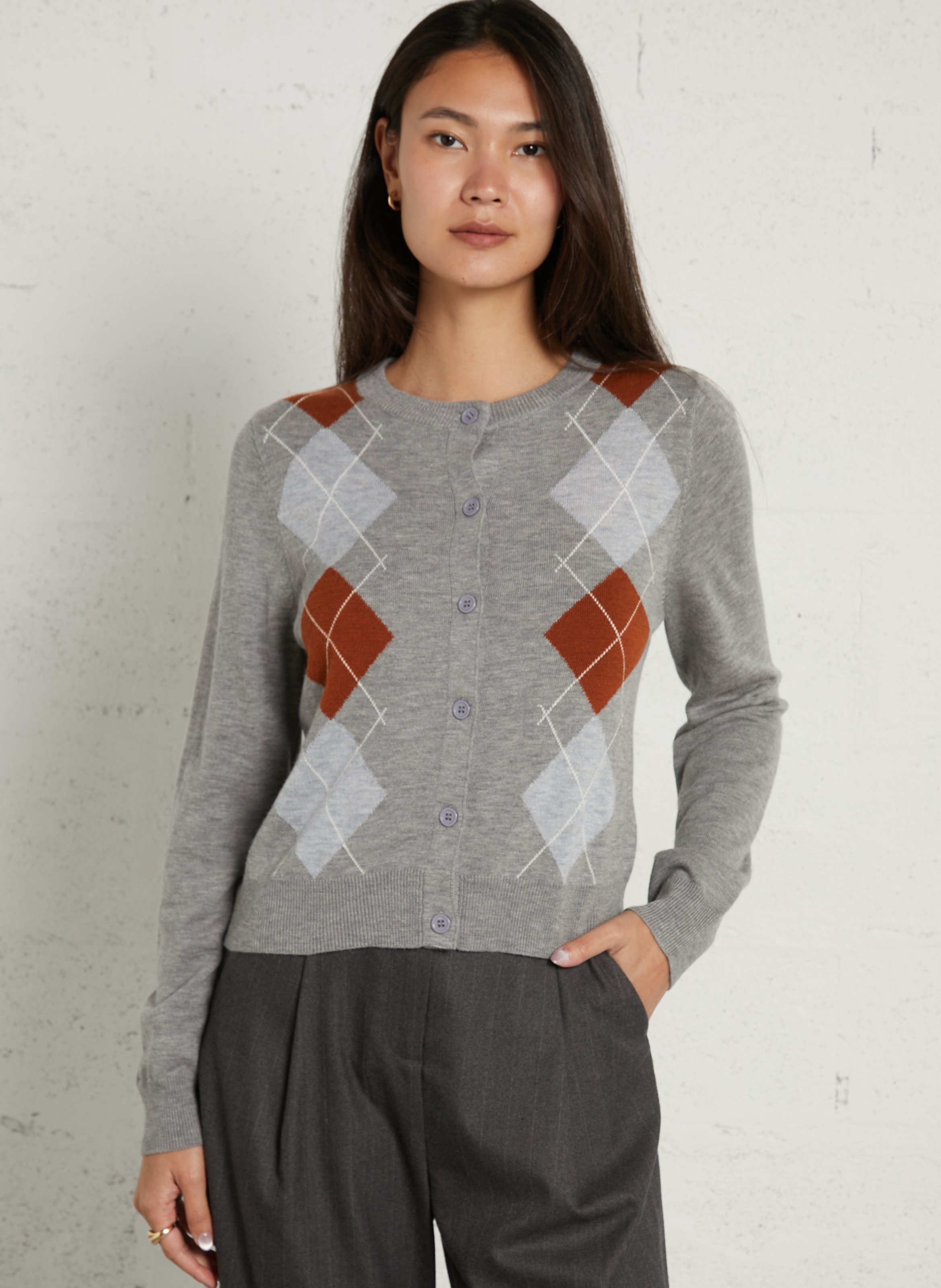 Gilet col rond SUNCOO Gris