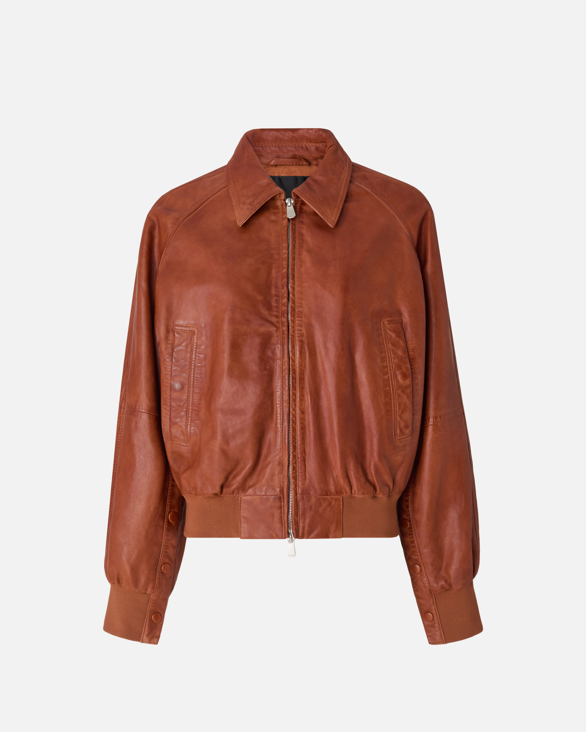 Bomber en cuir vintage PINKO Blanc